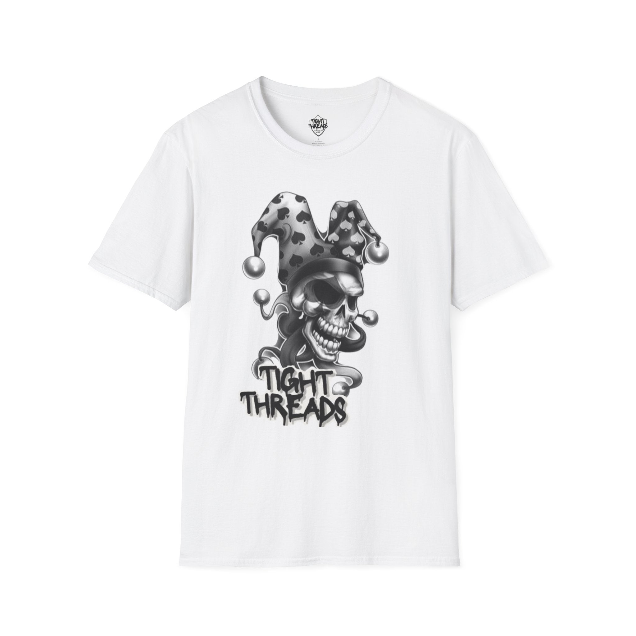 Skull Jester Tee - Unisex Softstyle T-Shirt, Halloween Costume Tee, Graphic Tee, Funny Shirt, Unique Gift for Him/Her