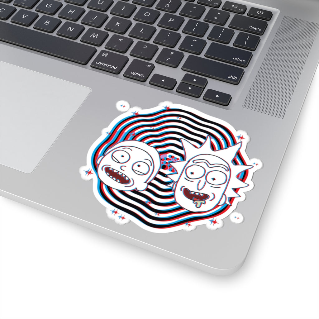 Rick and Morty Glitch Faces Kiss-Cut Stickers | Vinyl Sticker