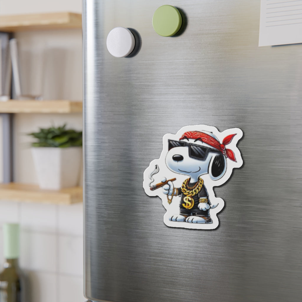 Cool Snoopy- Dog Wearing Bandana die-cut magnet | Cartoon Character Magnet
