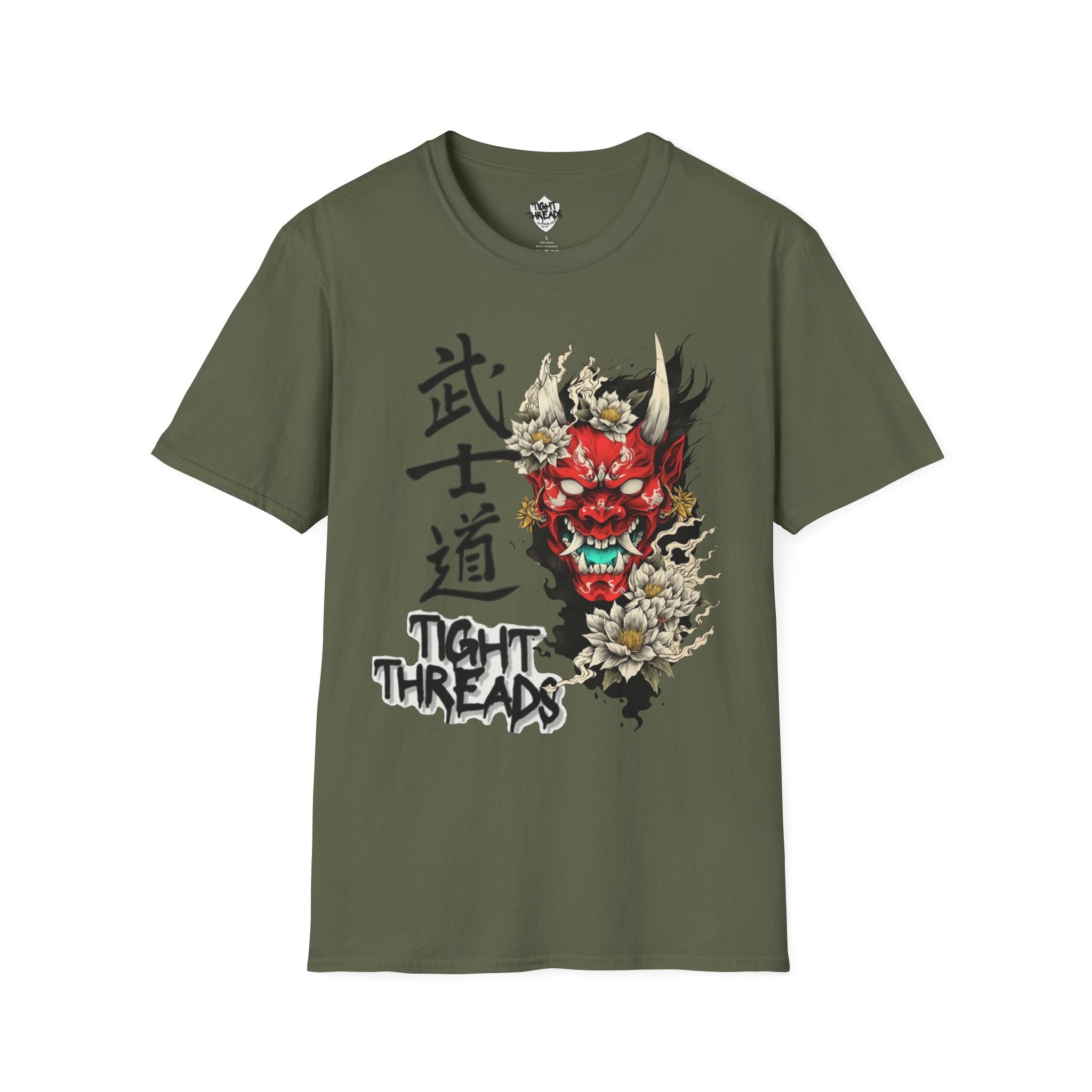 Oni Samurai Bushido Graphic Tee, Unisex Softstyle T-Shirt, Streetwear Style Urban Outfit