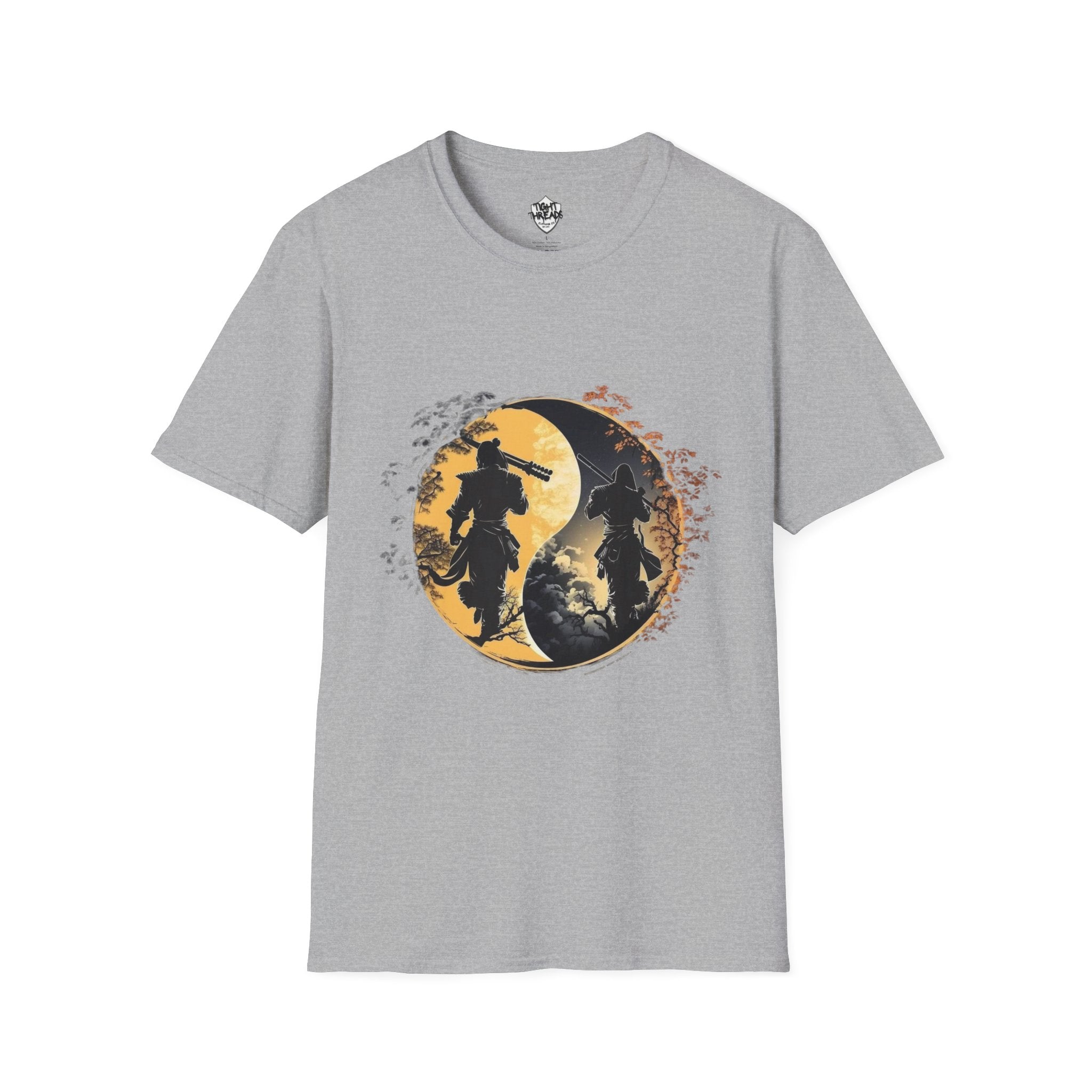 Yin Yang Samurai unisex style T-Shirt, Men and Women T-Shirt, durable and smooth fabric, casual wear.