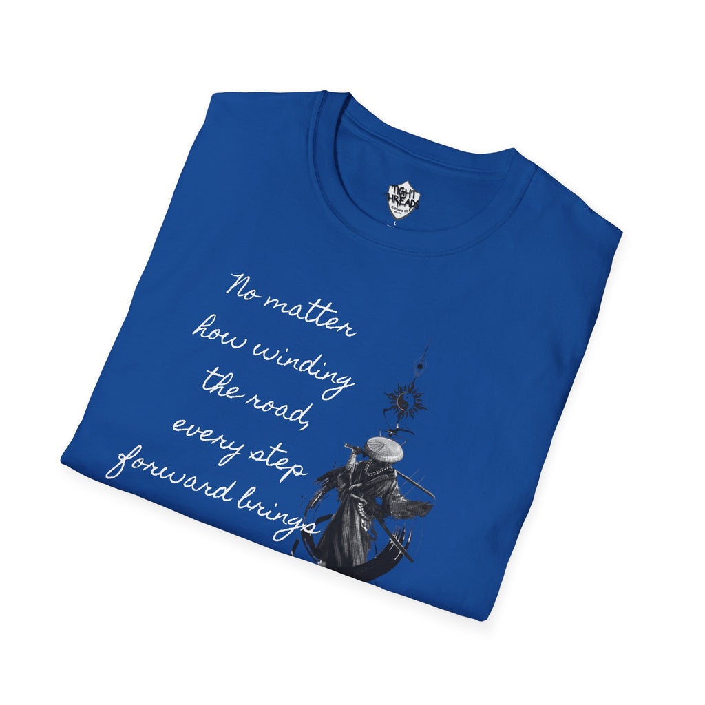 Samurai Unalome Inspirational Quote T-Shirt, Motivational Tee, Unique Graphic Shirt, Gift for Friends, Casual Wear, Unisex Softstyle Tee