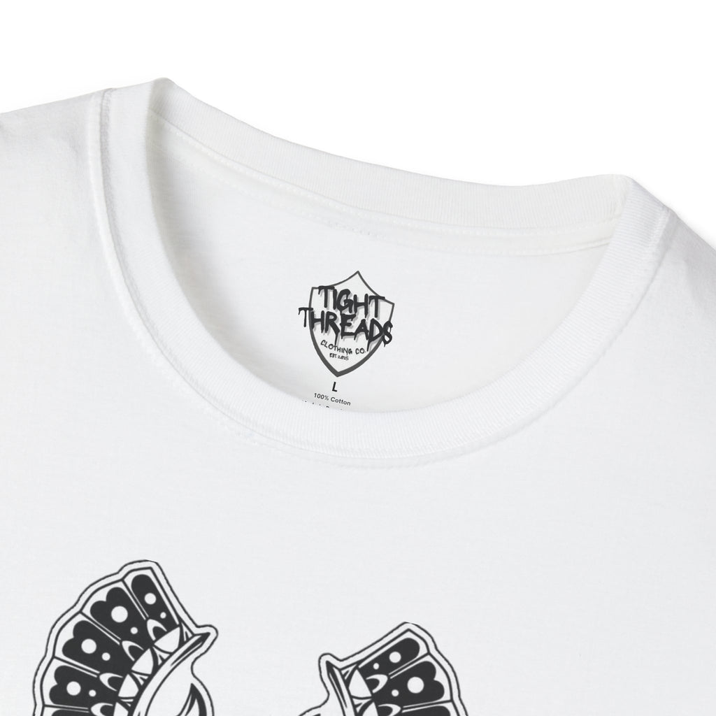 Samurai Skull Graphic T-Shirt, Unisex Softstyle Tee, Edgy Streetwear, Perfect for Anime Fans, Casual Wear, Birthday Gift