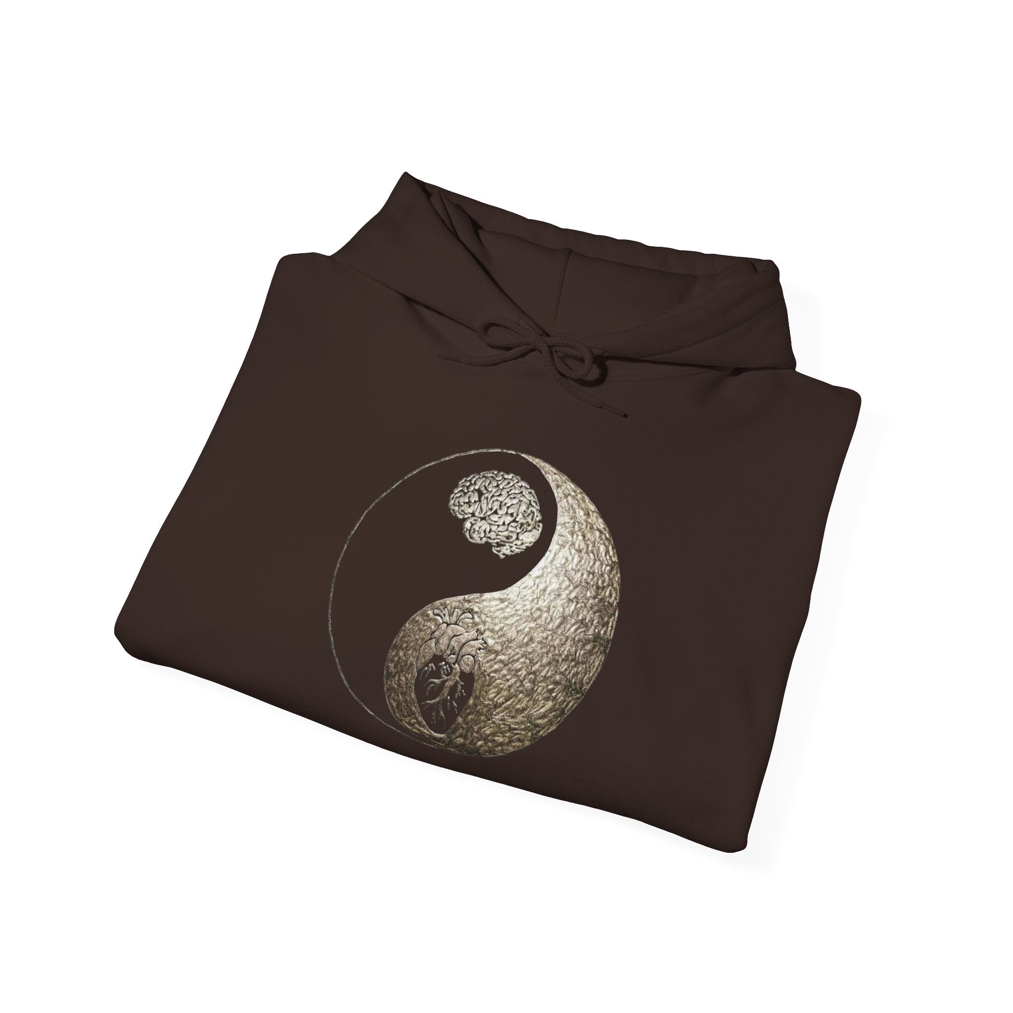 Yin Yang Mind over Body Hooded Sweatshirt - Cozy Unisex Hoodie for Peace Lovers, Spiritual Gift, Casual Wear, Meditation