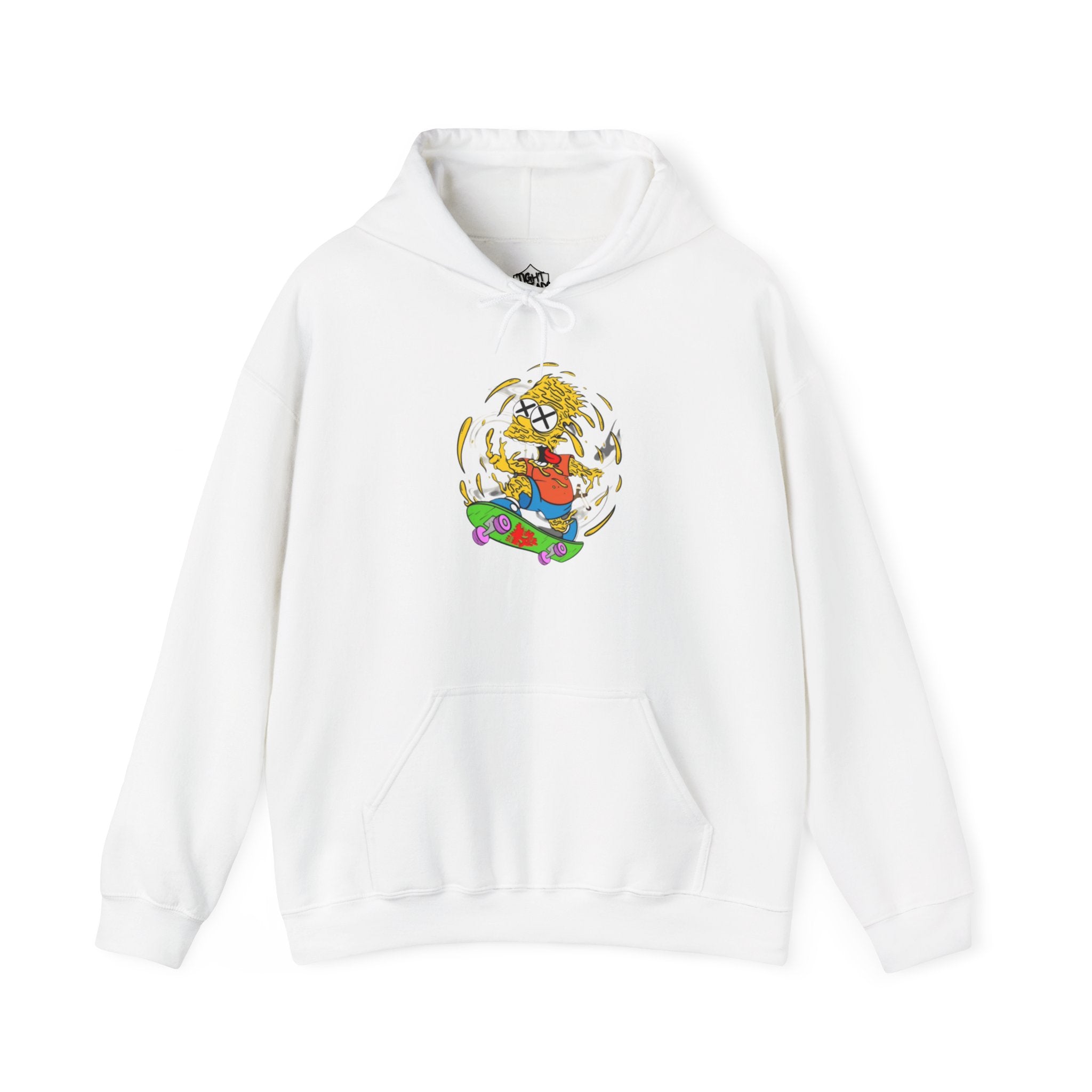 Warping Bart Simpson Skateboarding Hoodie | Retro Skateboard Illustration