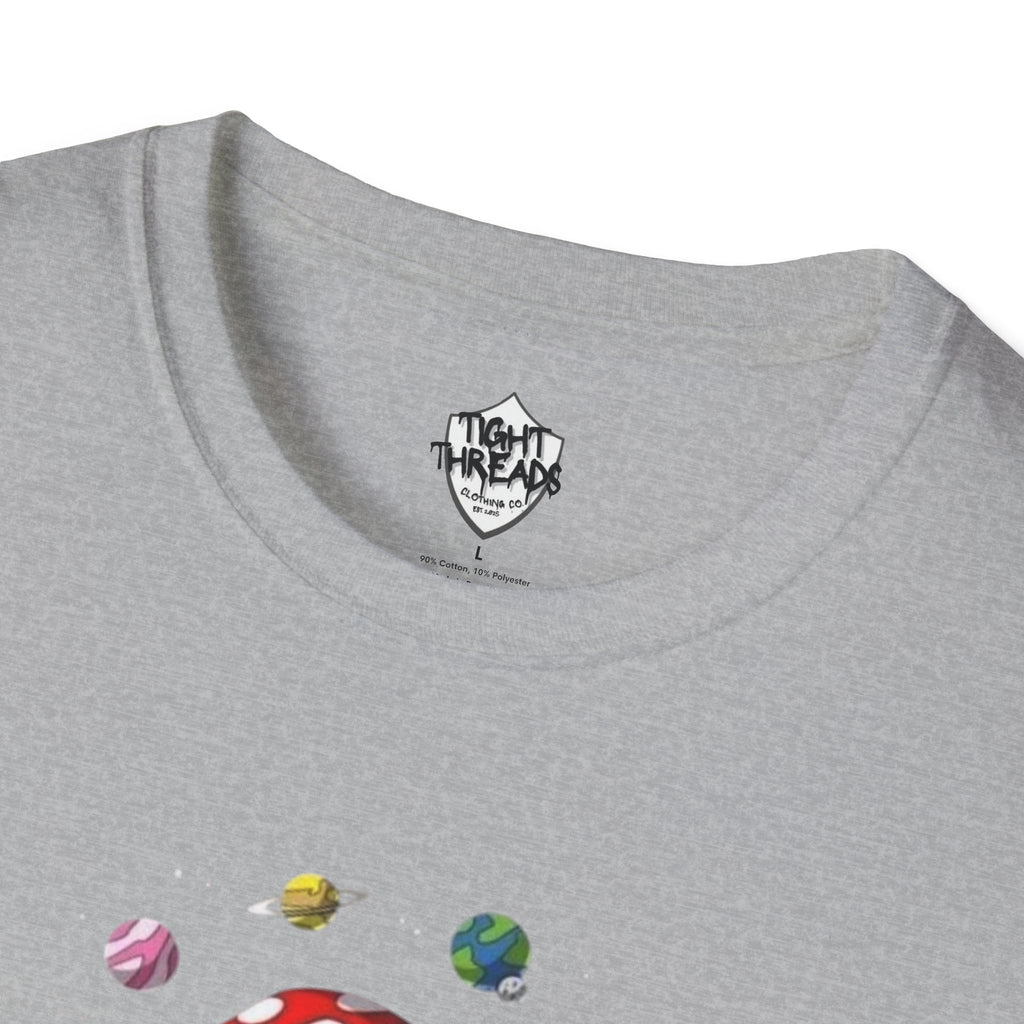 Mushroom Meditation Tee | Unisex Softstyle T-Shirt, Trendy Graphic Tee, Casual Wear, Nature Lover Gift, Relaxation Shirt, Festival Apparel
