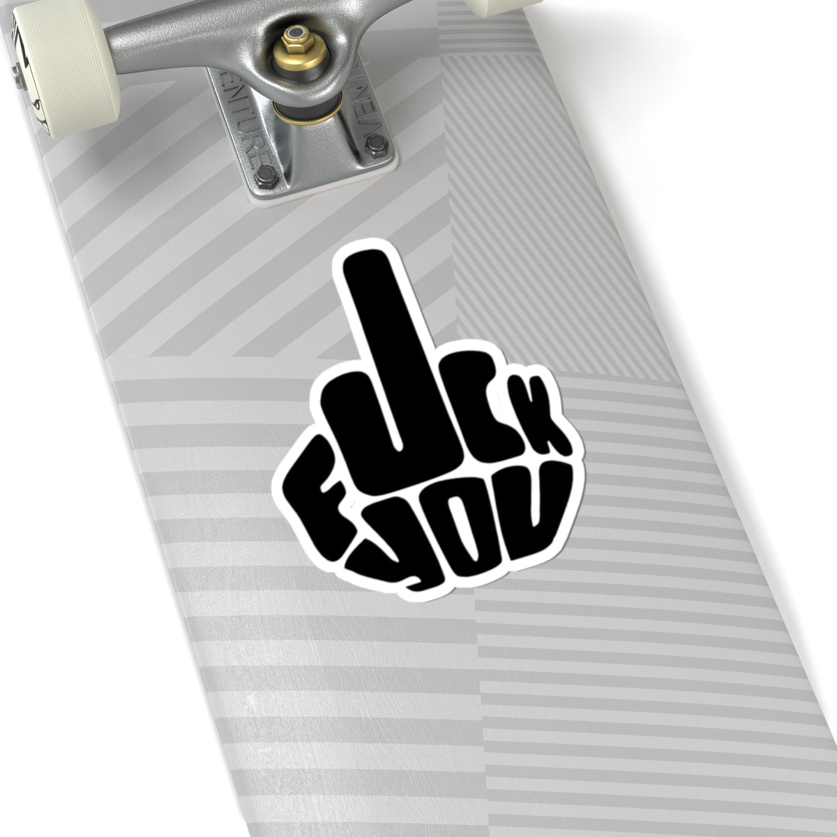 Middle Finger Graphic Sticker | Kiss-Cut Sticker, Profanity Design, Black White