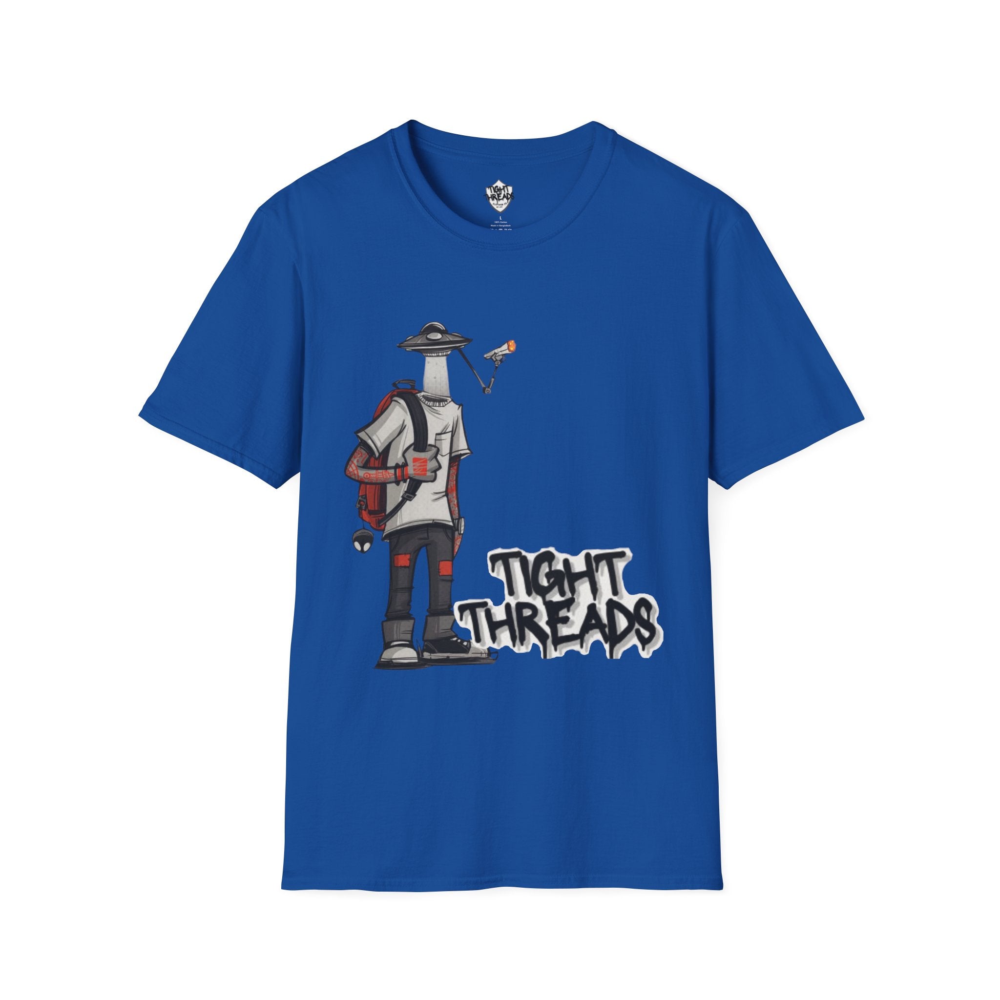 UFO Head Smokin Graffiti Street Art Unisex T-Shirt, Urban Graphic Tee, Unique Gift, Casual Style, Everyday Wear