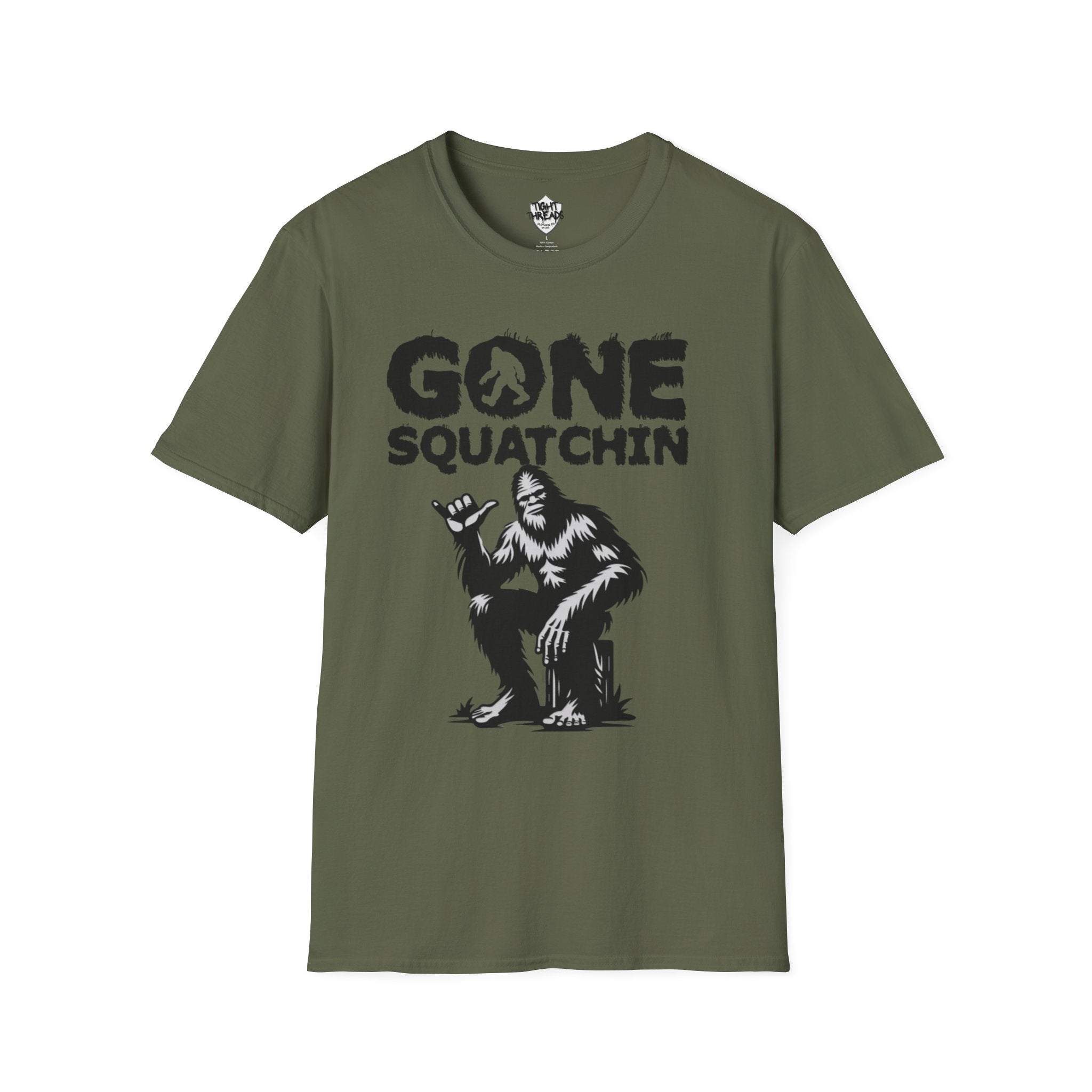 Gone Squatchin Bigfoot Graphic T-Shirt | Sasquatch Illustration