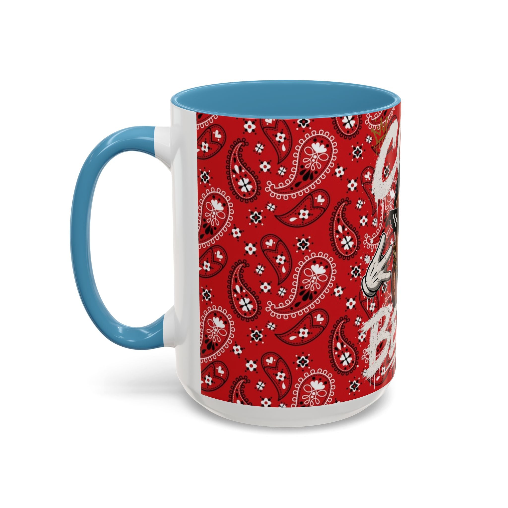 Cool Beans Mug | Red Bandana Coffee Cup, Hip-Hop Bean Graphic 11oz 15oz