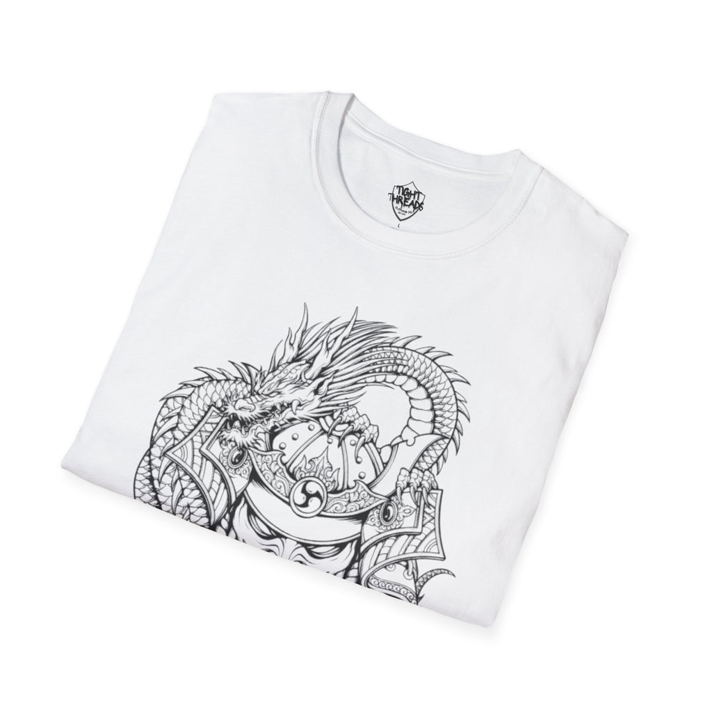 Dragon Oni Graphic Unisex Softstyle T-Shirt, Casual Wear, Gift for Him/Her, Festival Outfit, Anime Lover Tee, Unique Art Shirt