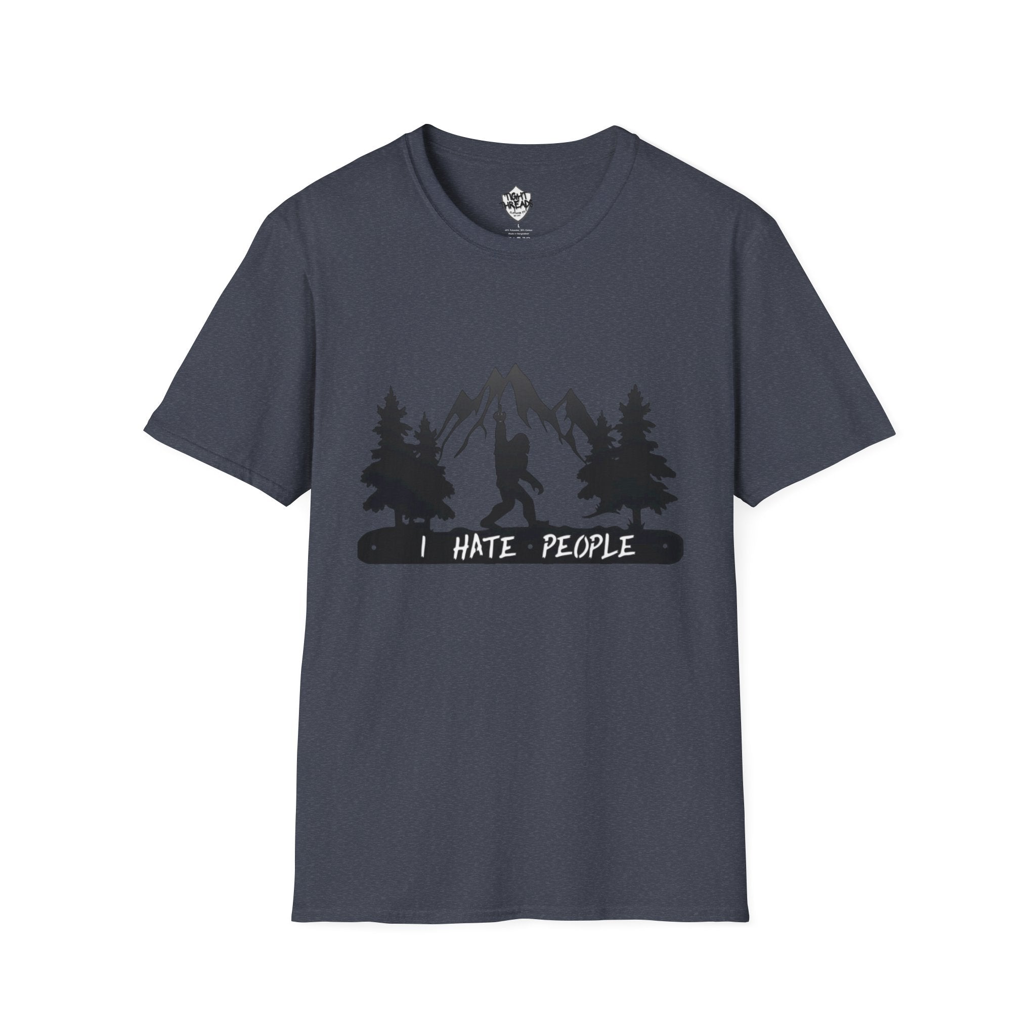 Bigfoot I Hate People mountain silhouette T-Shirt | hiker outdoors trees