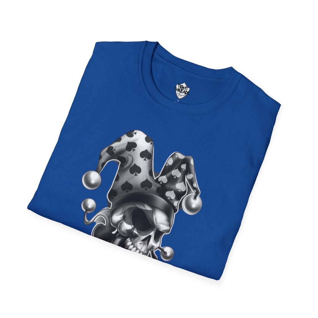 Skull Jester Tee - Unisex Softstyle T-Shirt, Halloween Costume Tee, Graphic Tee, Funny Shirt, Unique Gift for Him/Her