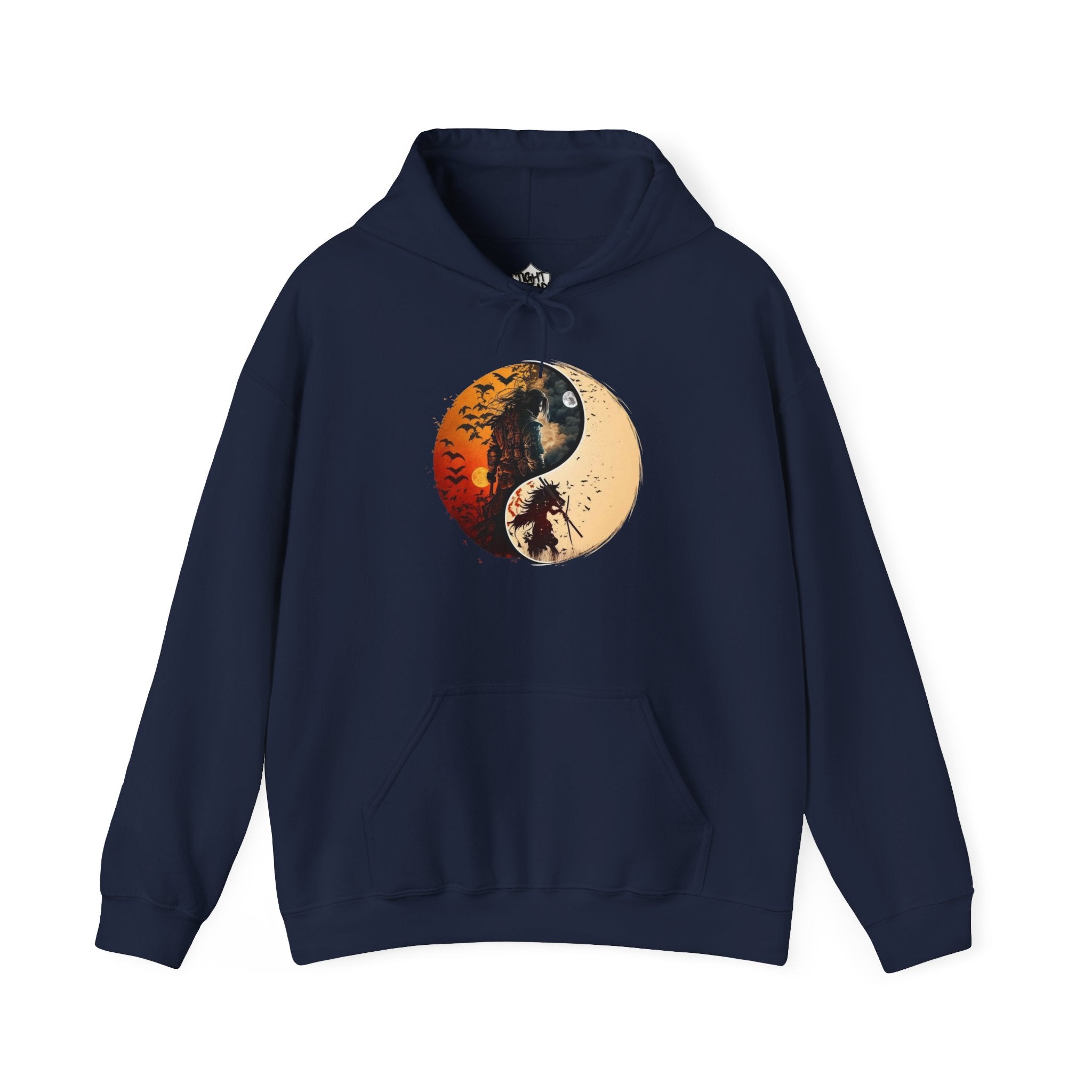 Yin Yang Samurai Hoodie - Cozy Streetwear, Unisex Fashion, Meditation Gift, Casual Wear, Spiritual Apparel