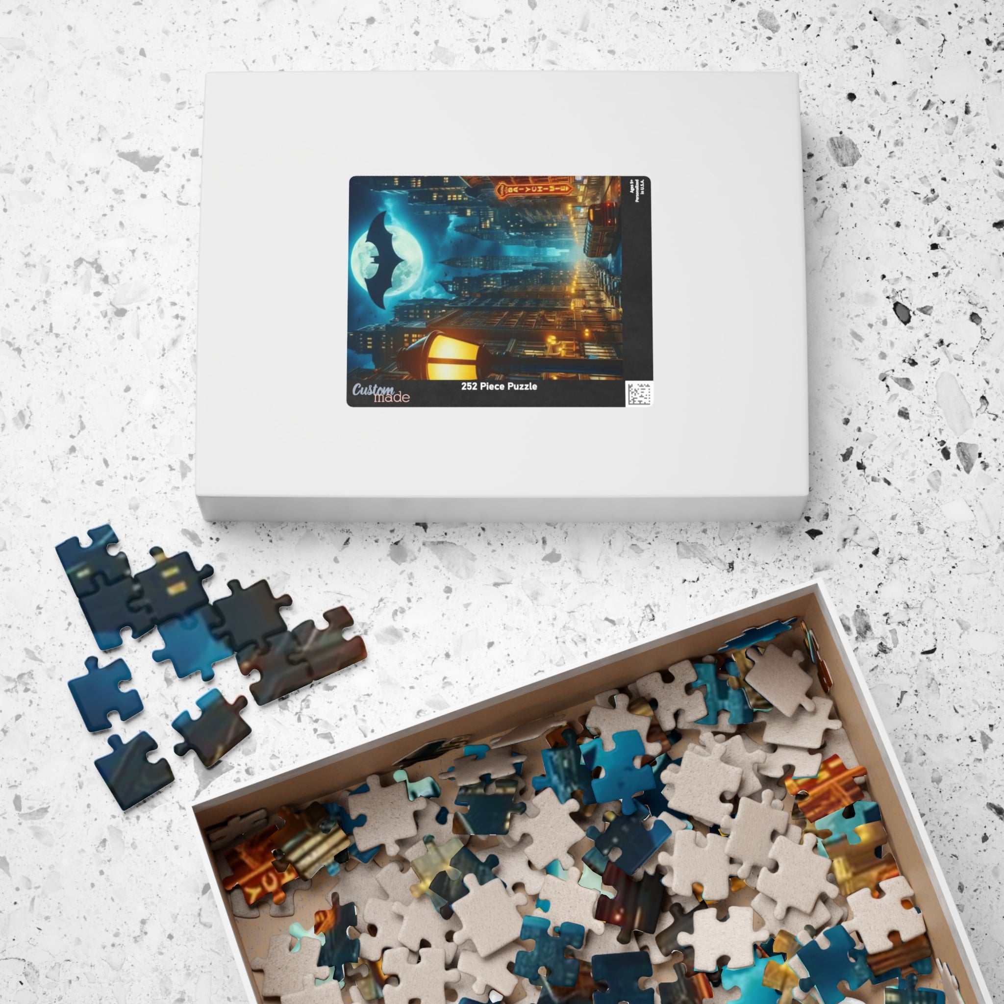 Gotham Night Skyline Batman signal Puzzle