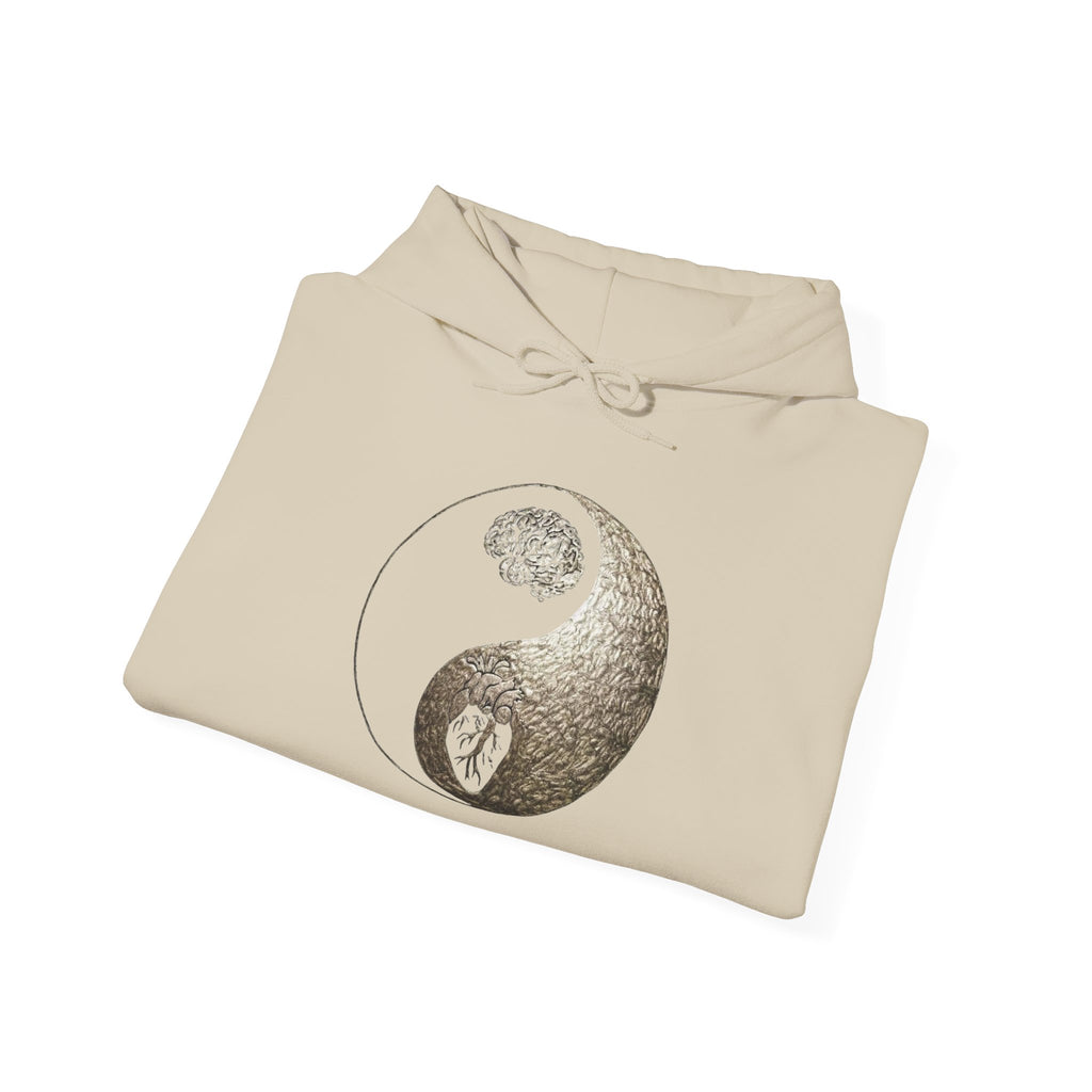 Yin Yang Mind over Body Hooded Sweatshirt - Cozy Unisex Hoodie for Peace Lovers, Spiritual Gift, Casual Wear, Meditation