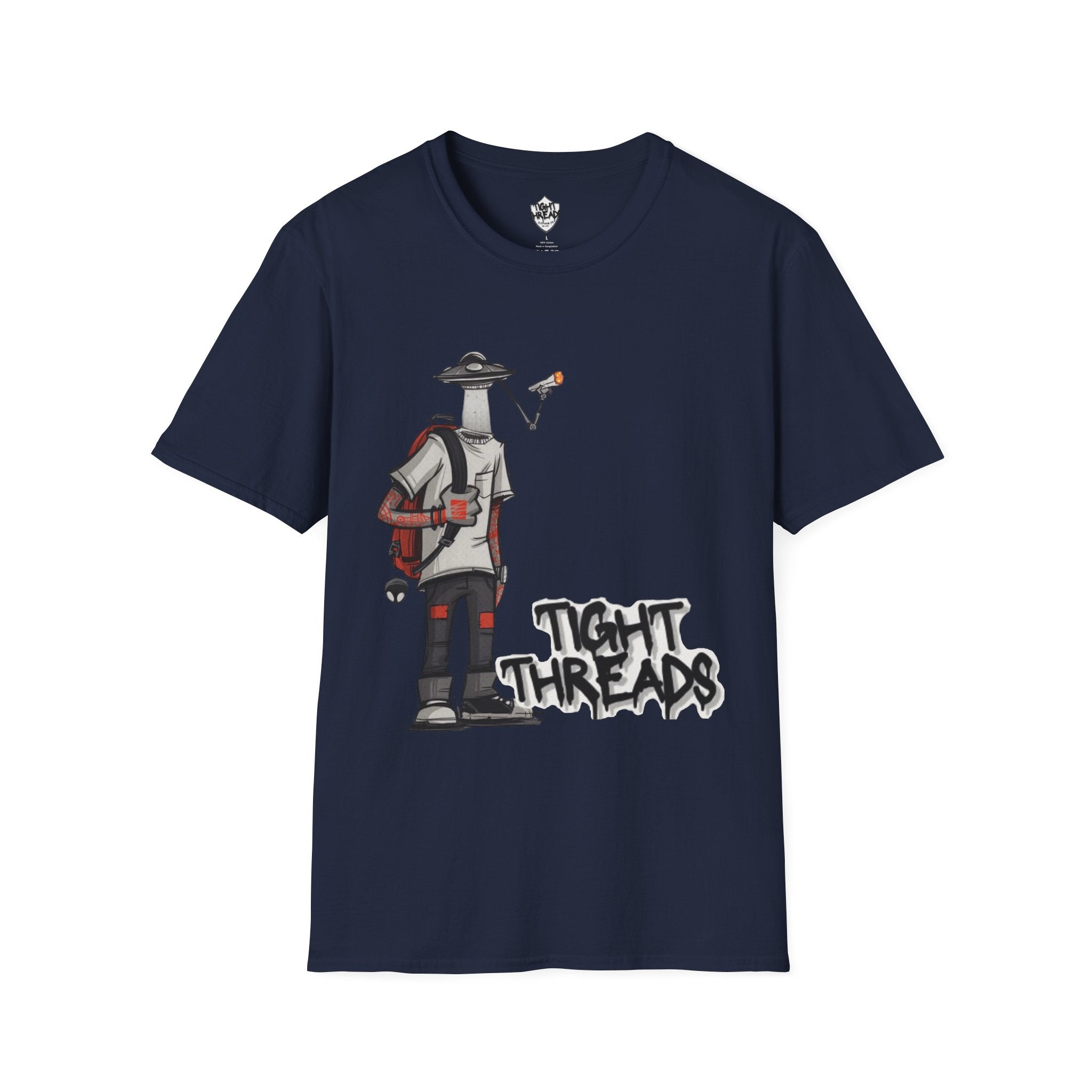 UFO Head Smokin Graffiti Street Art Unisex T-Shirt, Urban Graphic Tee, Unique Gift, Casual Style, Everyday Wear
