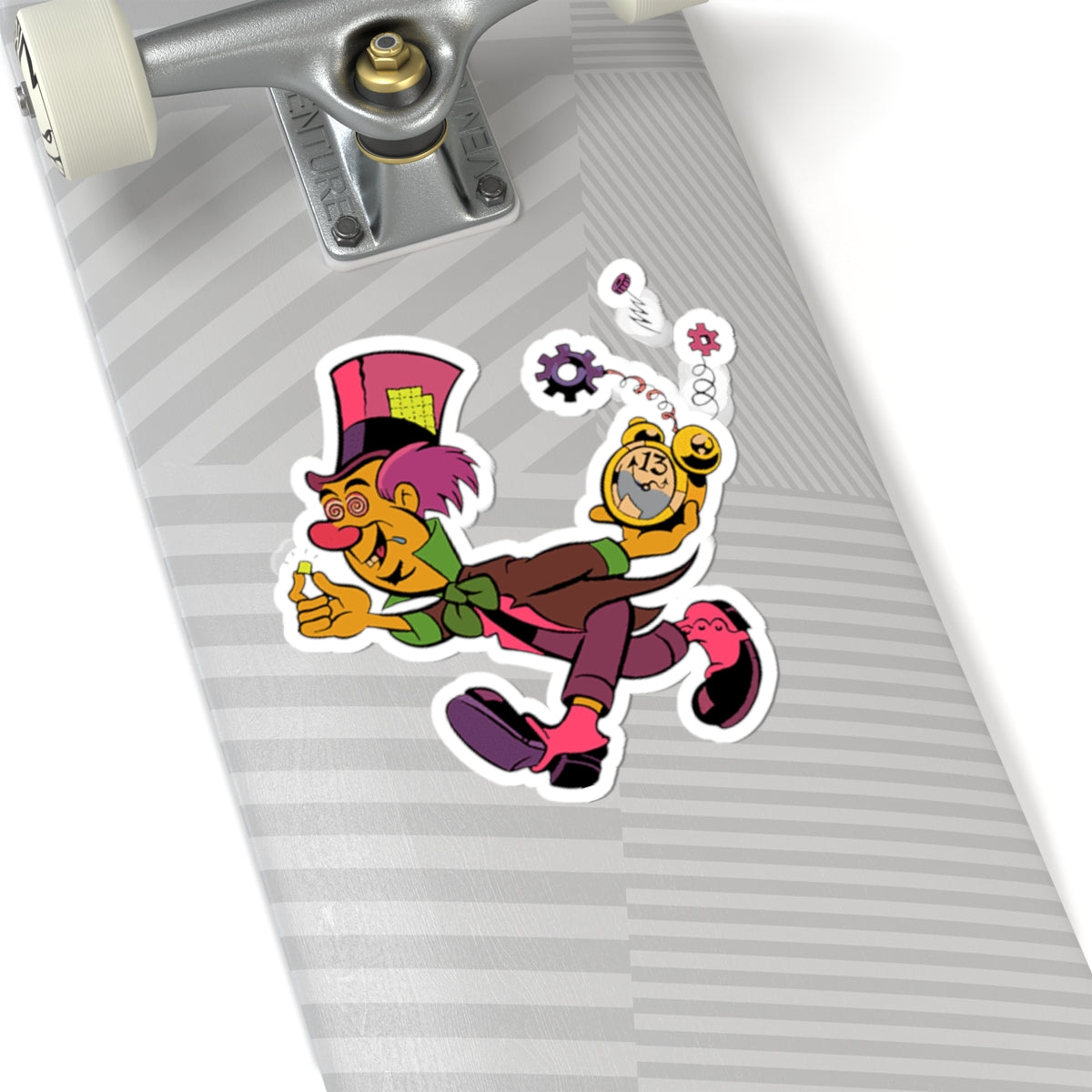 Psychedelic Mad Hatter Sticker - Kiss-Cut Stickers, Alice in Wonderland Decal, Trippy Laptop Sticker, Colorful Water Bottle Decal, Unique