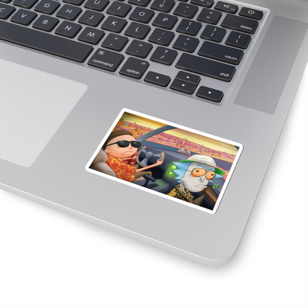 Psychedelic Fear and Loathing Rick and Morty Style Sticker | Kiss-Cut Sticker