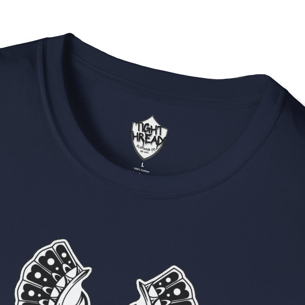 Samurai Skull Graphic T-Shirt, Unisex Softstyle Tee, Edgy Streetwear, Perfect for Anime Fans, Casual Wear, Birthday Gift