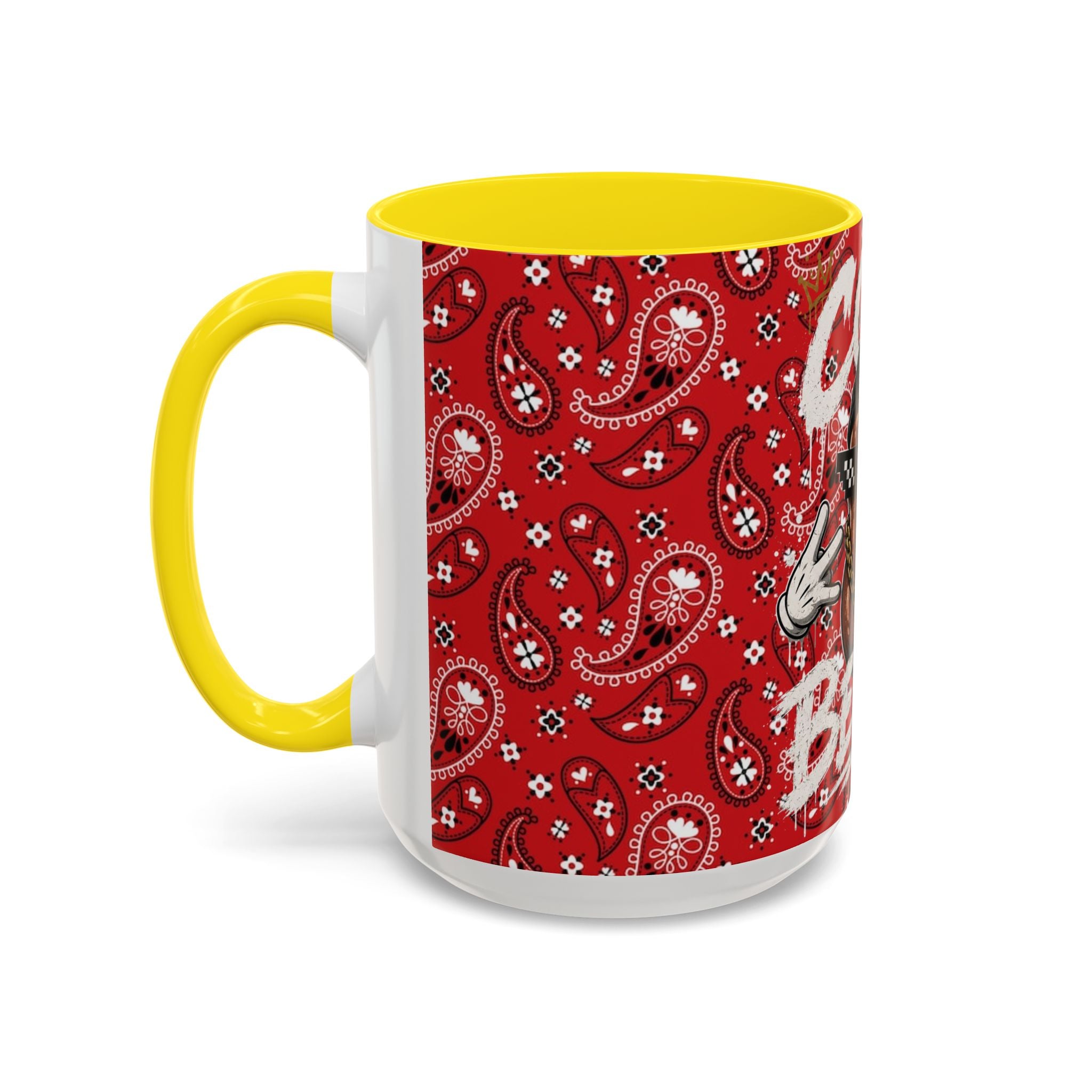 Cool Beans Mug | Red Bandana Coffee Cup, Hip-Hop Bean Graphic 11oz 15oz
