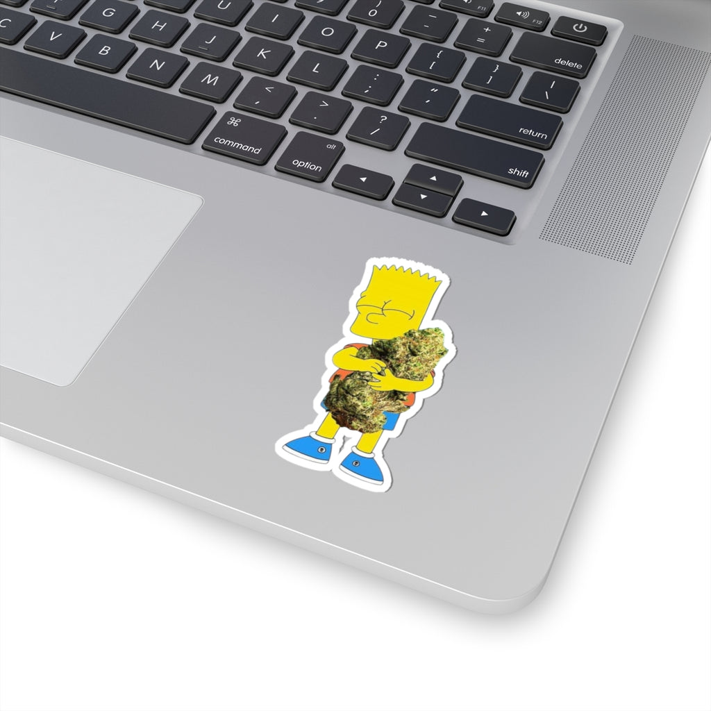 Bart Simpson Bud Sticker, Fun Cannabis Bart Simpson Sticker, Cool Laptop Décor, Retro Cartoon Vinyl, Gift for Stoners