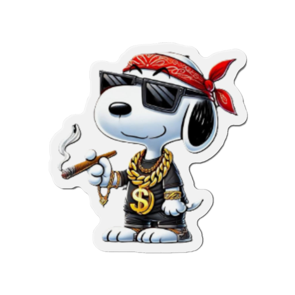Cool Snoopy- Dog Wearing Bandana die-cut magnet | Cartoon Character Magnet