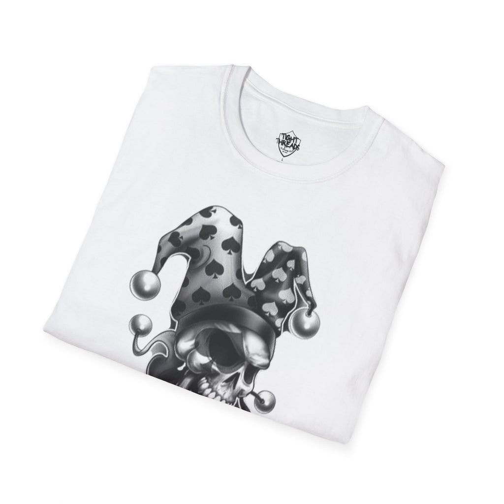 Skull Jester Tee - Unisex Softstyle T-Shirt, Halloween Costume Tee, Graphic Tee, Funny Shirt, Unique Gift for Him/Her
