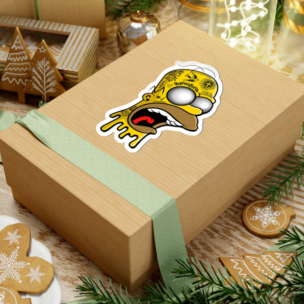 Tattooed Drip Homer Sticker | Kiss-Cut Vinyl Sticker