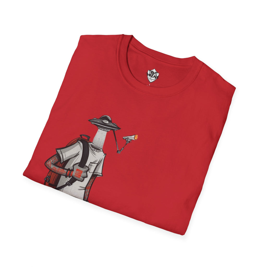 UFO Head Smokin Graffiti Street Art Unisex T-Shirt, Urban Graphic Tee, Unique Gift, Casual Style, Everyday Wear
