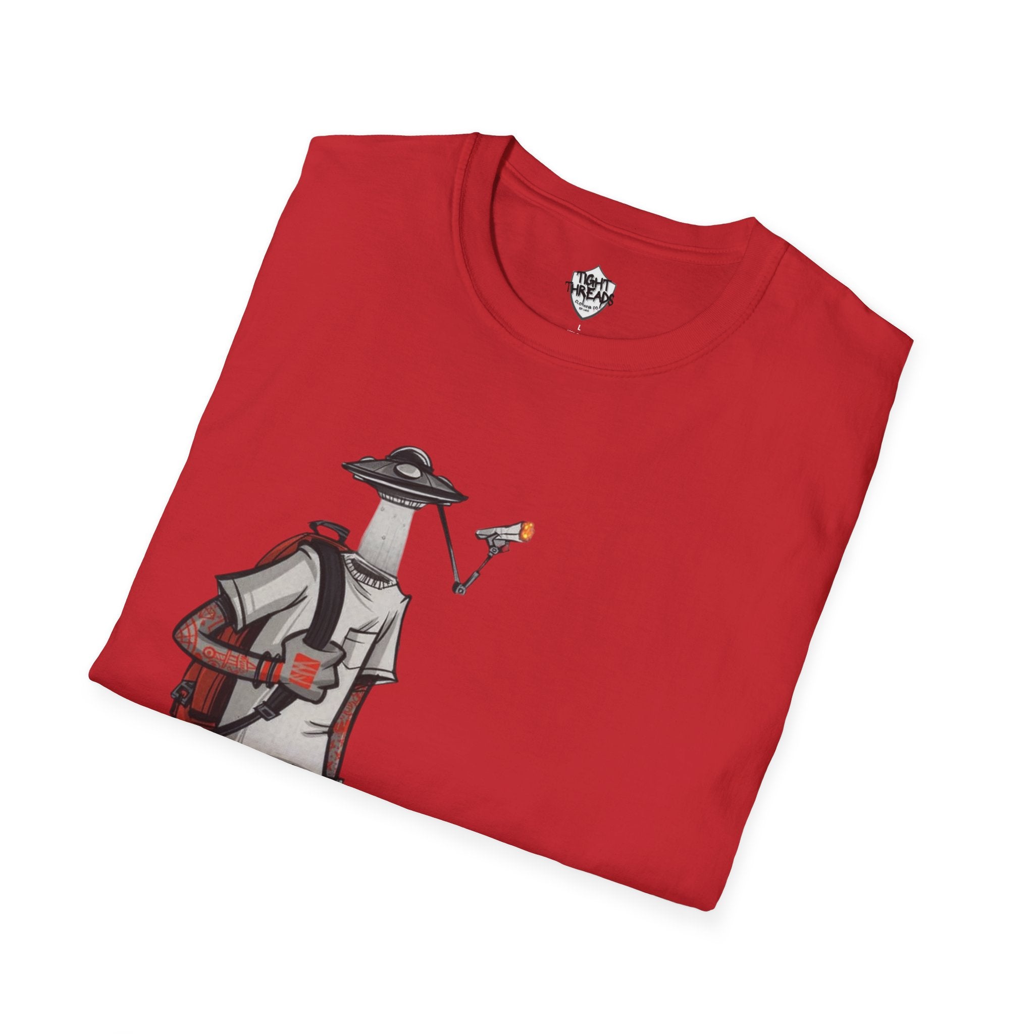 UFO Head Smokin Graffiti Street Art Unisex T-Shirt, Urban Graphic Tee, Unique Gift, Casual Style, Everyday Wear
