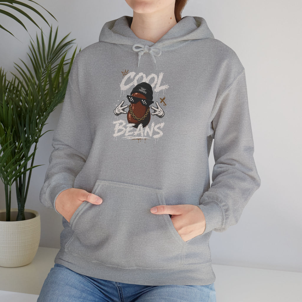 Cool Beans Hoodie — Funny Cartoon Coffee Bean Graphic Pullover