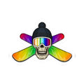 Rainbow Ski Skull Kiss-Cut Stickers, Cool Gifts for Ski Lovers, Snowboarders, Winter Sports Decor, Trendy Laptop Stickers, Unique Car Decals