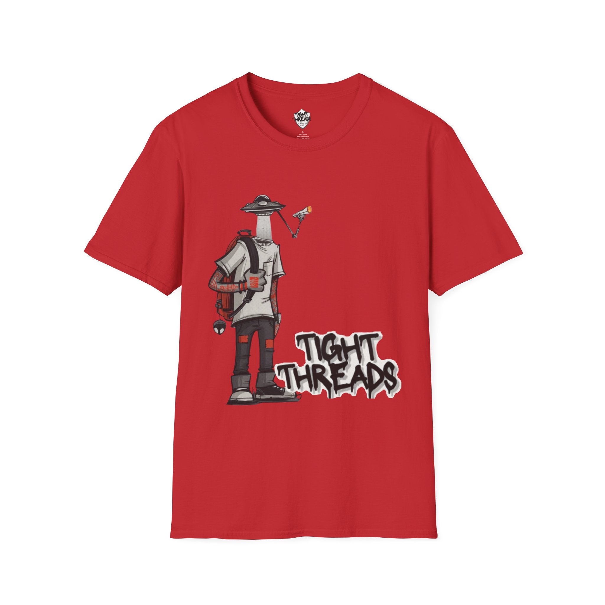 UFO Head Smokin Graffiti Street Art Unisex T-Shirt, Urban Graphic Tee, Unique Gift, Casual Style, Everyday Wear