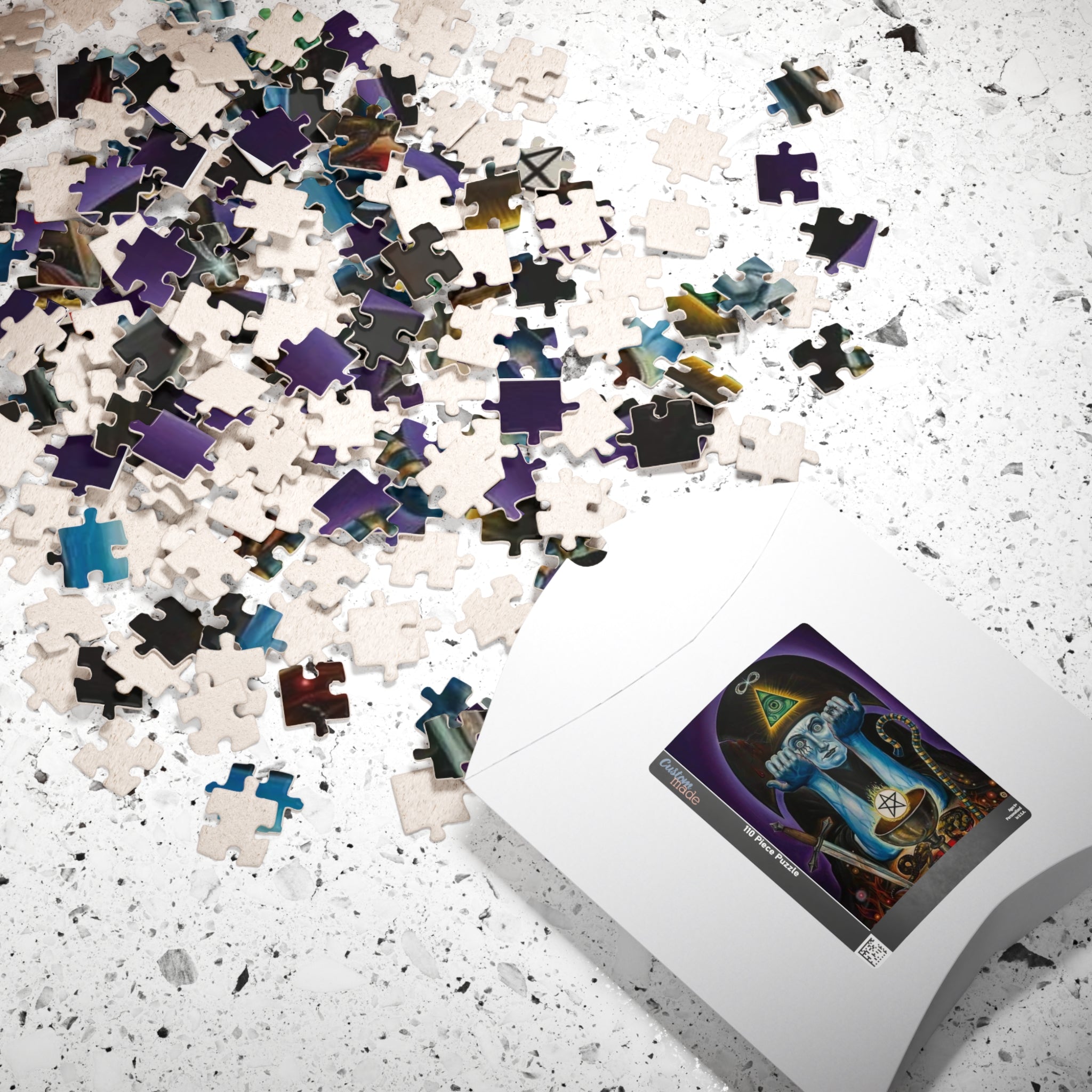Occult Tarot Illustration Puzzle 520 Piece | Mystic Eye Pentagram Chalice Puzzle