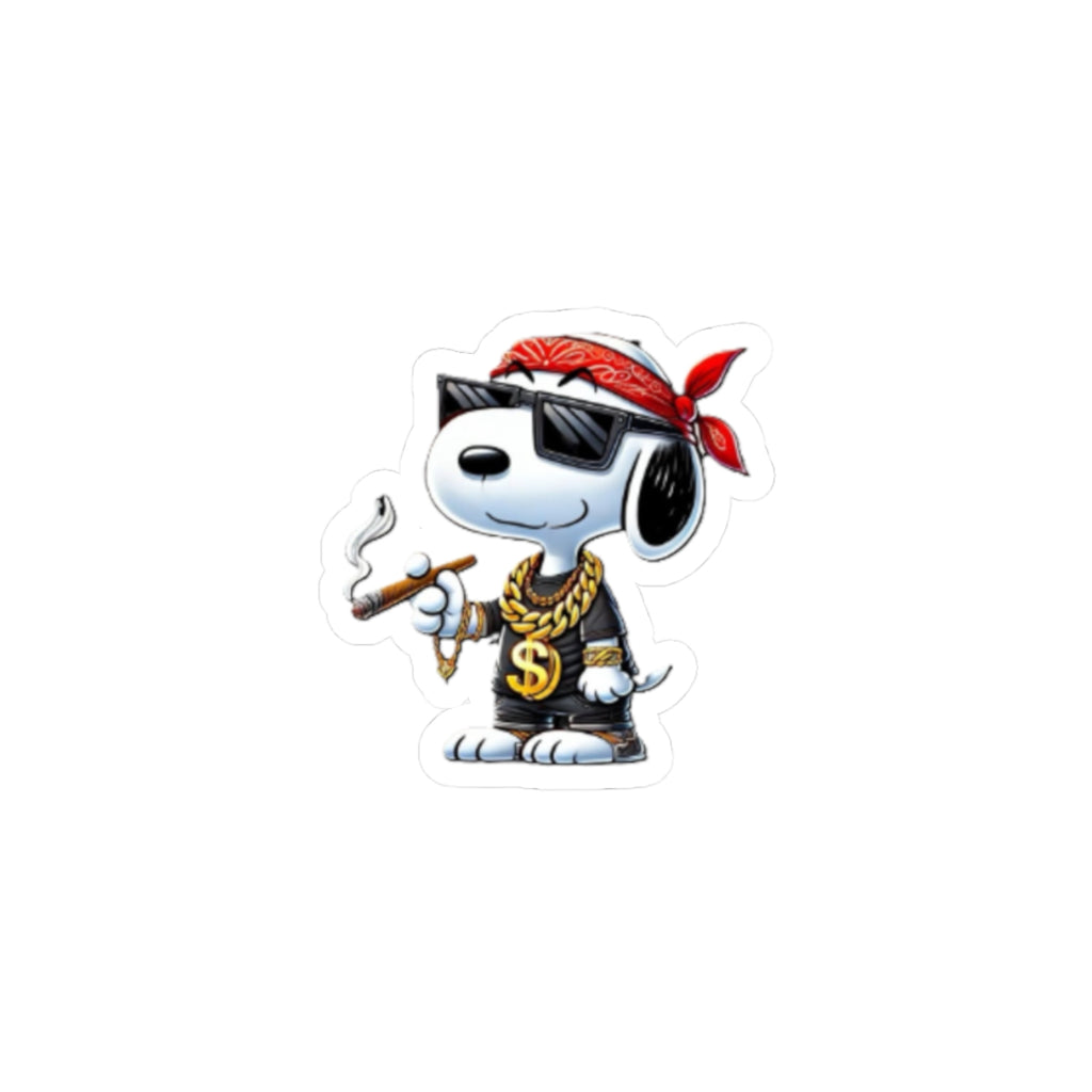 Gangster Snoopy Sticker | Kiss-Cut Sticker, Cartoon Character, Vinyl Decal