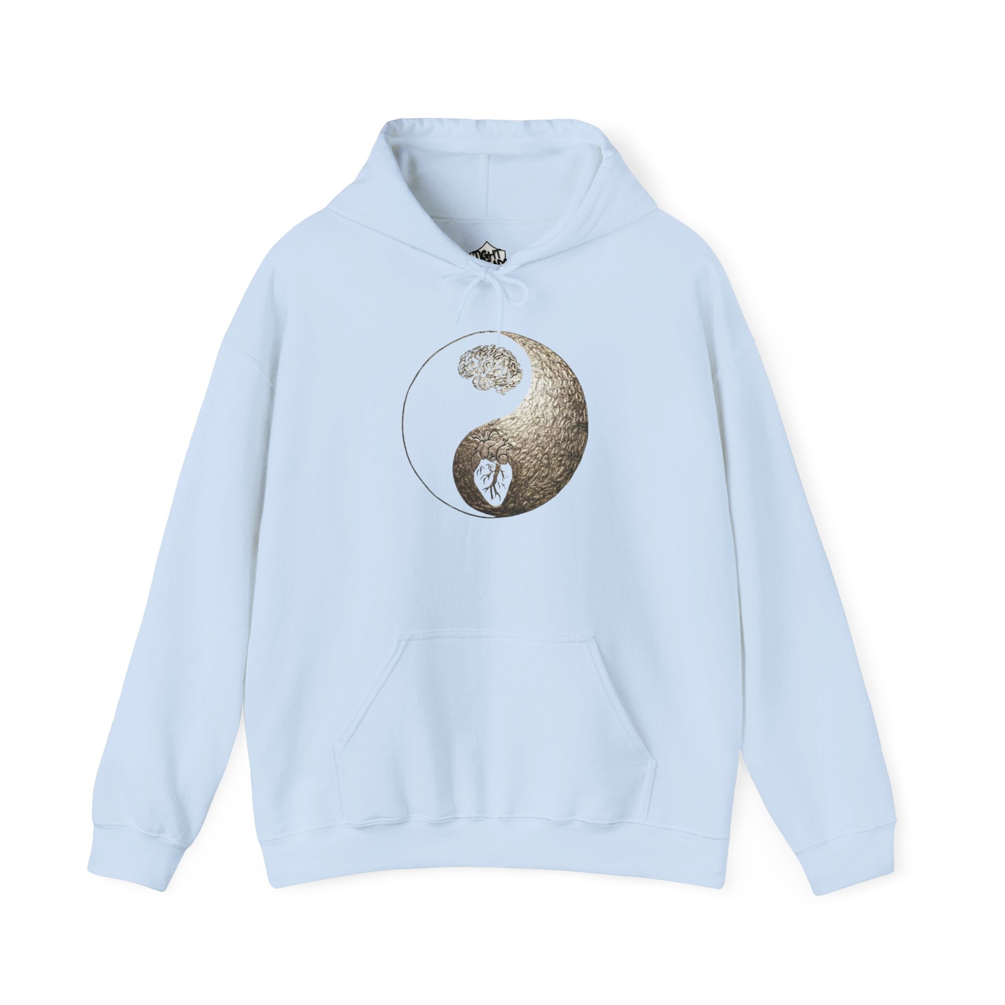 Yin Yang Mind over Body Hooded Sweatshirt - Cozy Unisex Hoodie for Peace Lovers, Spiritual Gift, Casual Wear, Meditation
