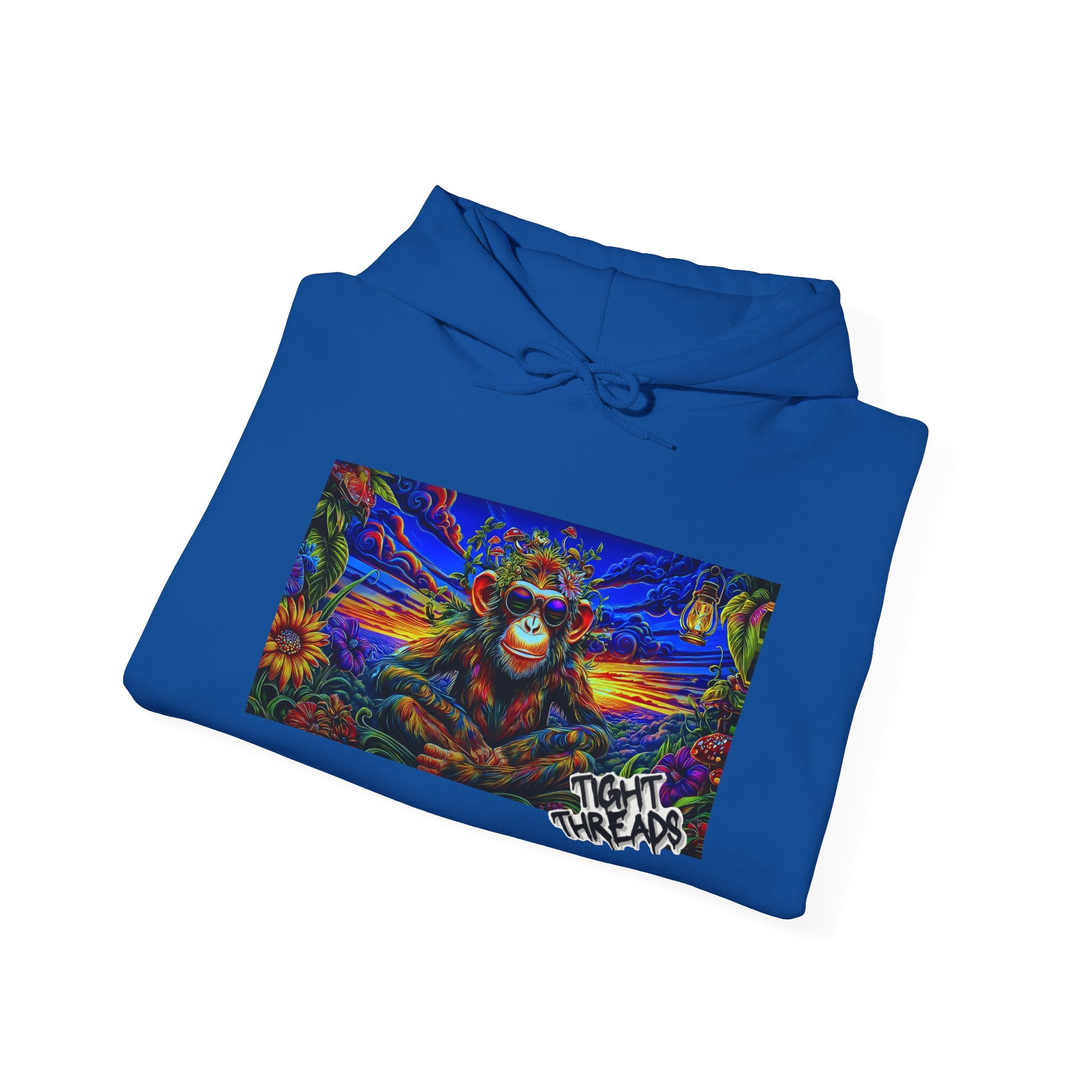 Colorful Cool Monkey Artistic Hoodie, Graphic Sweatshirt, Beach Vibe, Casual Streetwear, Cozy Gift, Unisex Hooded Sweatshirt