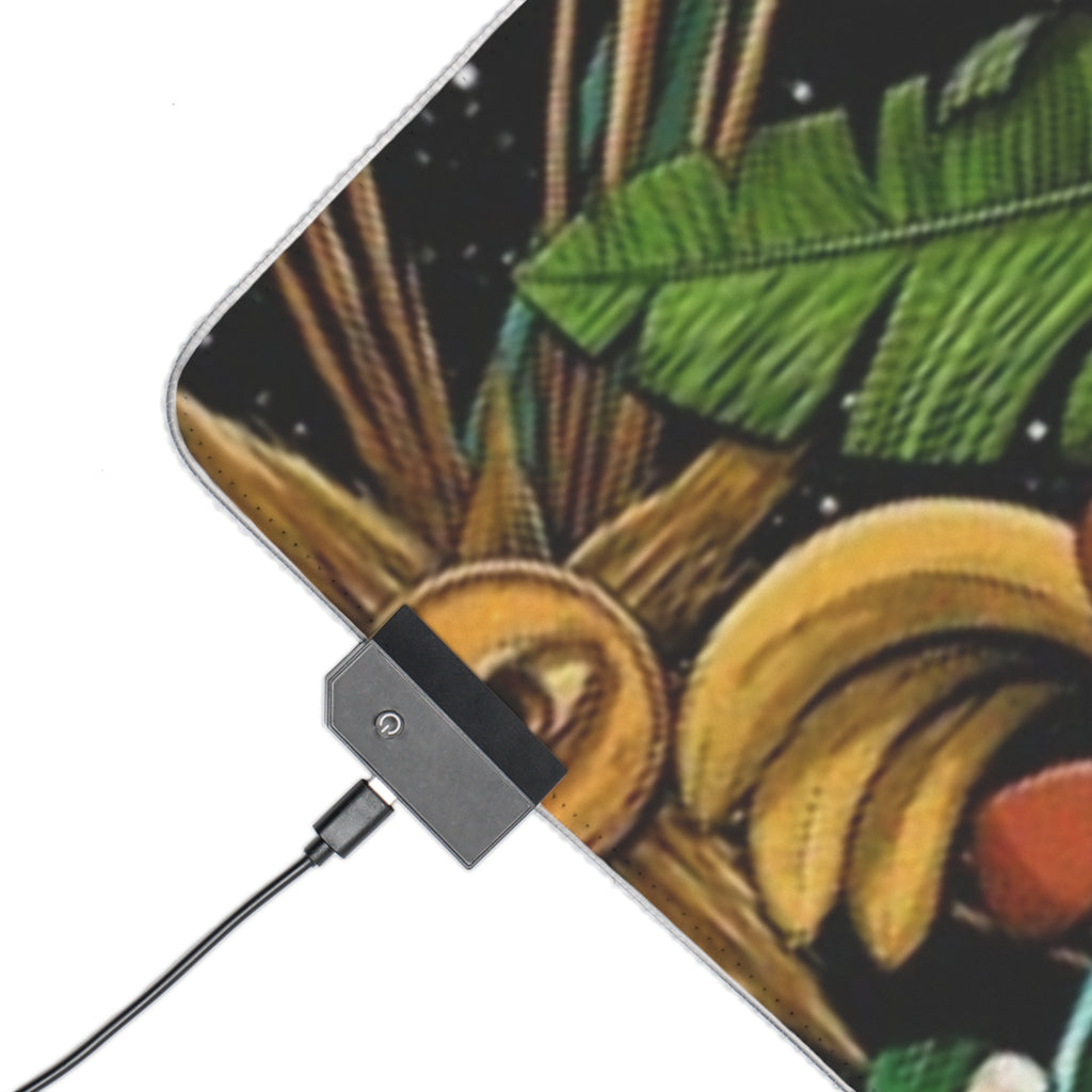 Psychedelic Monkey Laser Eyes LED Gaming Mouse Pad | RGB Desk Mat