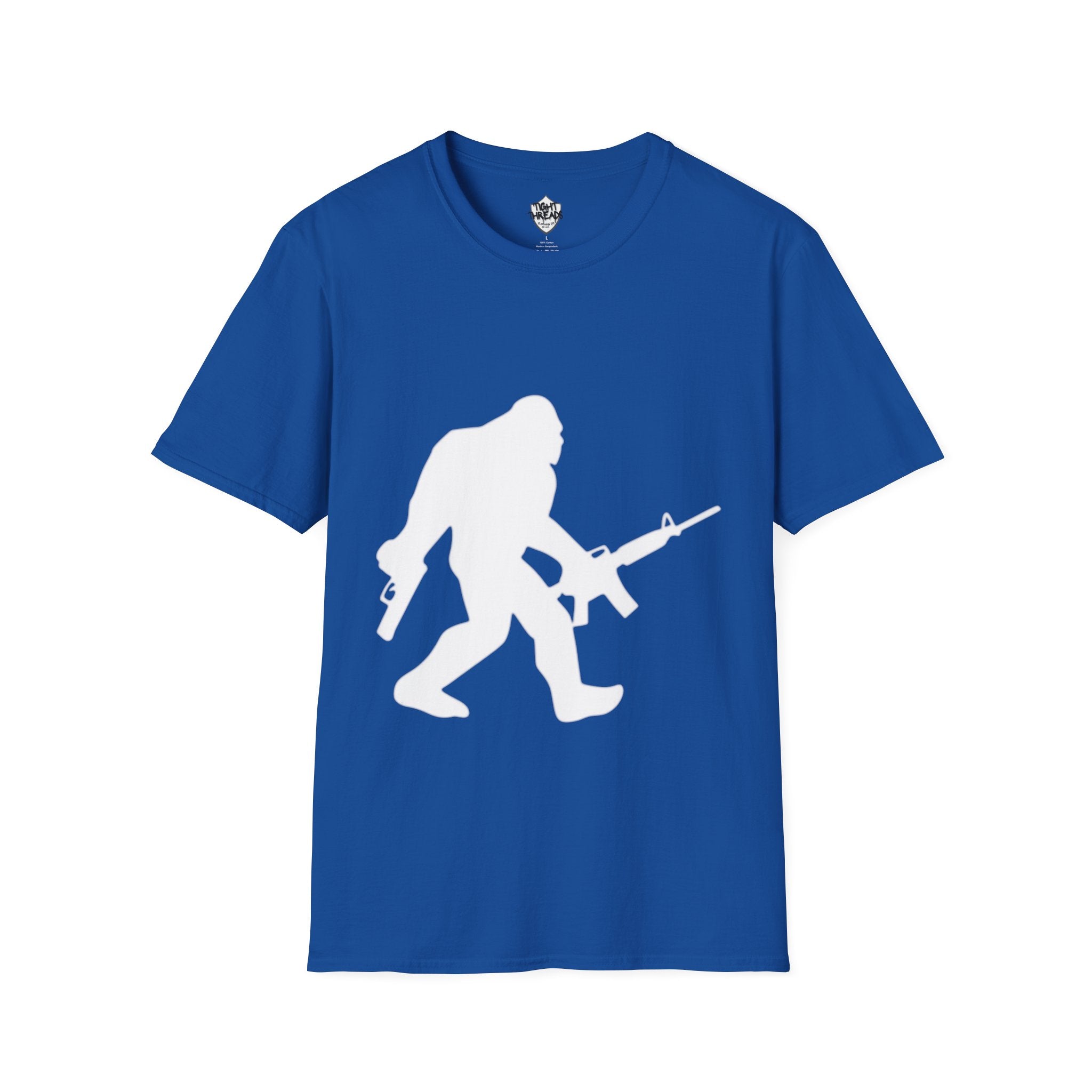 Sasquatch with Rifle T-Shirt | Bigfoot Hunting Silhouette Tee