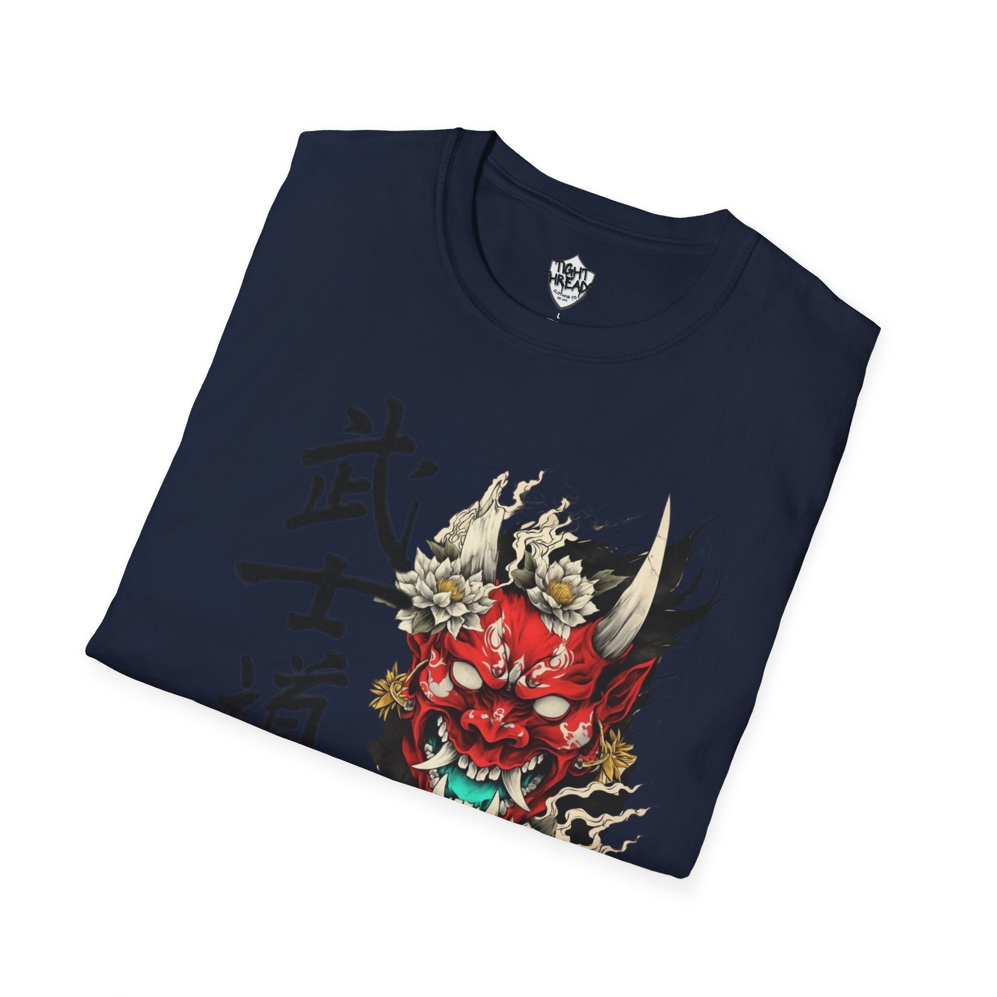 Oni Samurai Bushido Graphic Tee, Unisex Softstyle T-Shirt, Streetwear Style Urban Outfit