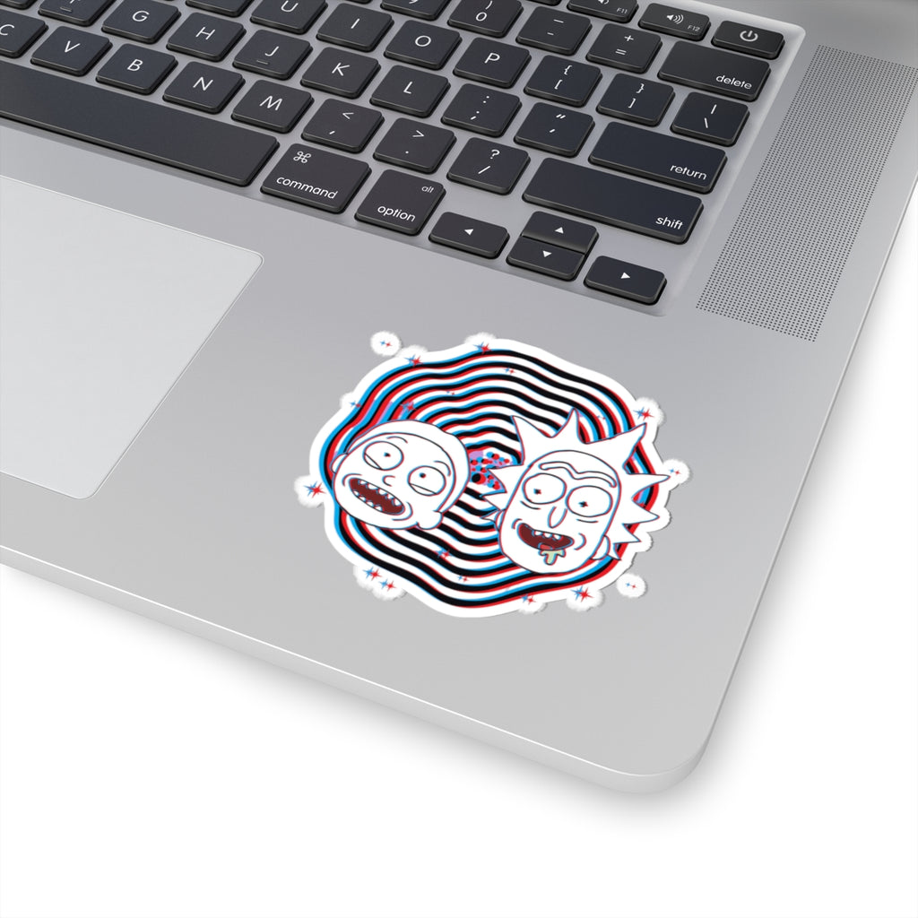 Rick and Morty Glitch Faces Kiss-Cut Stickers | Vinyl Sticker