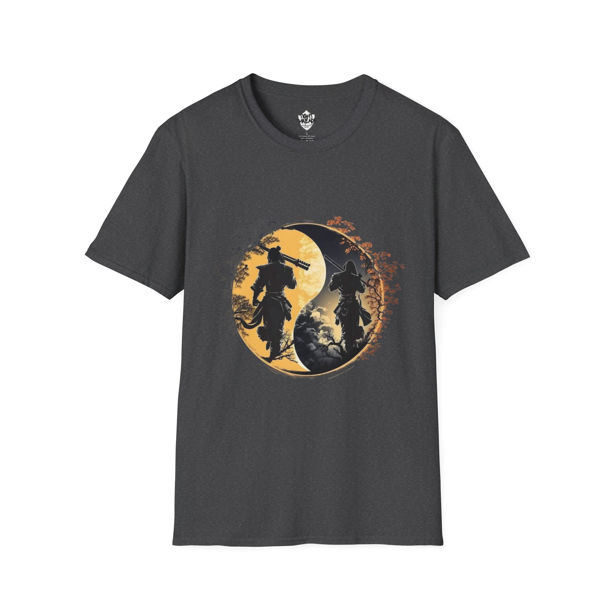 Yin Yang Samurai unisex style T-Shirt, Men and Women T-Shirt, durable and smooth fabric, casual wear.