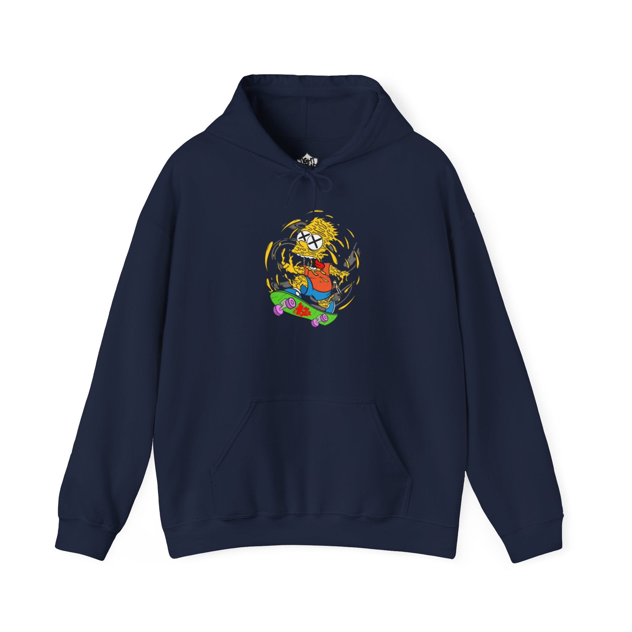 Warping Bart Simpson Skateboarding Hoodie | Retro Skateboard Illustration