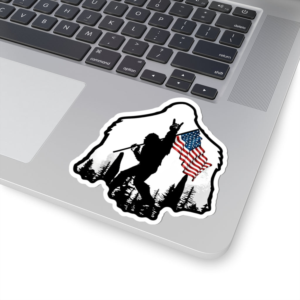 Soldier Silhouette with American Flag Sticker | Kiss-Cut Vinyl