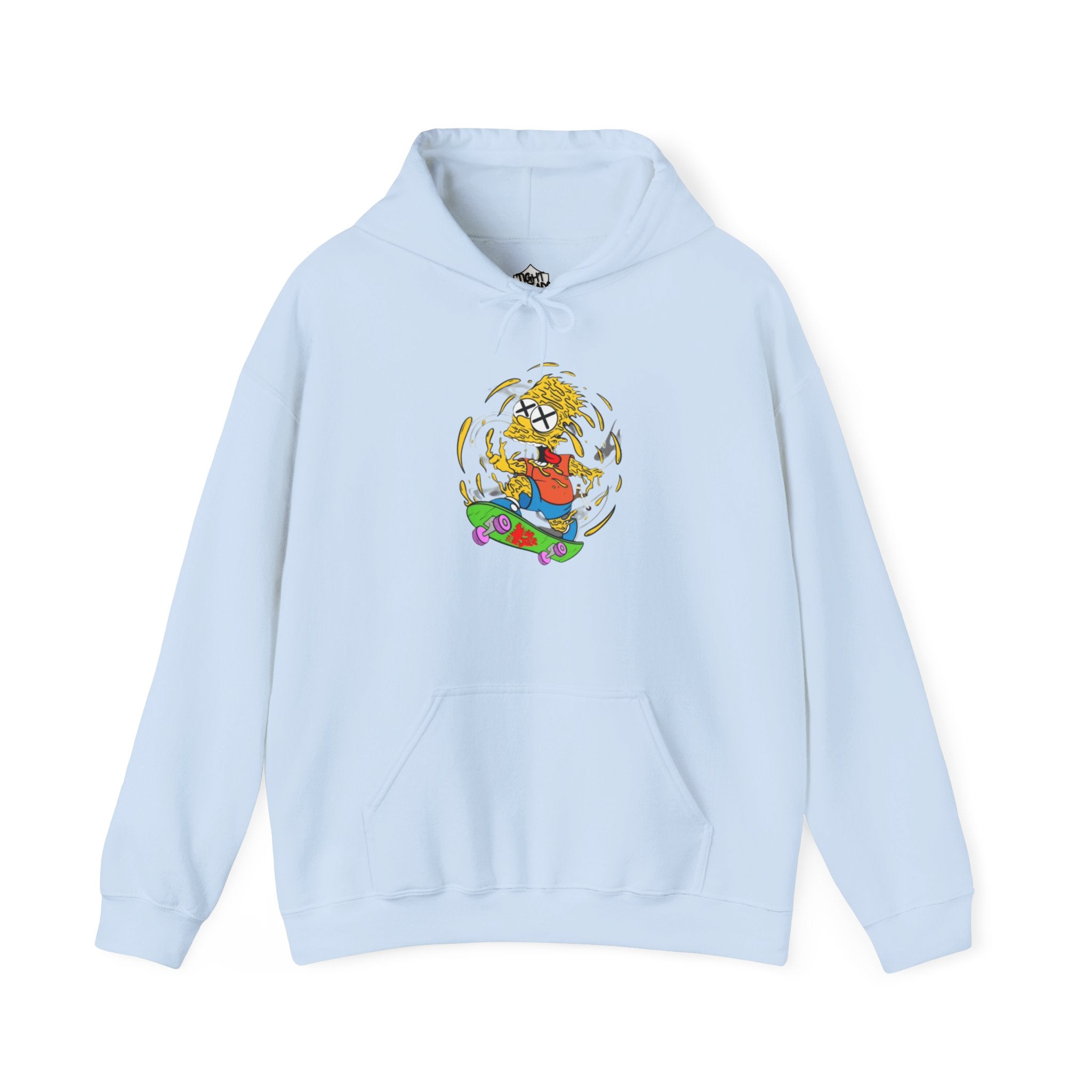 Warping Bart Simpson Skateboarding Hoodie | Retro Skateboard Illustration