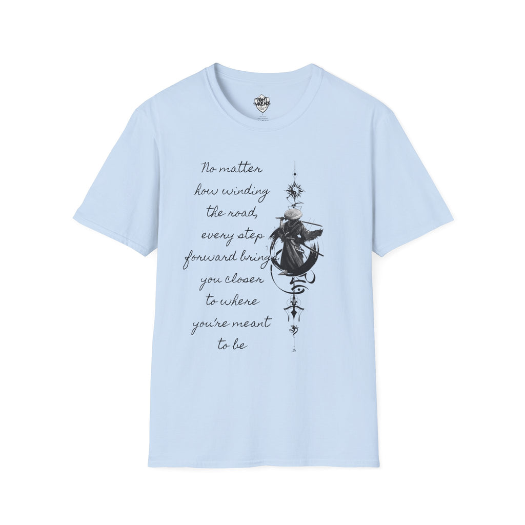 Samurai Unalome Inspirational Quote T-Shirt, Motivational Tee, Unique Graphic Shirt, Gift for Friends, Casual Wear, Unisex Softstyle Tee