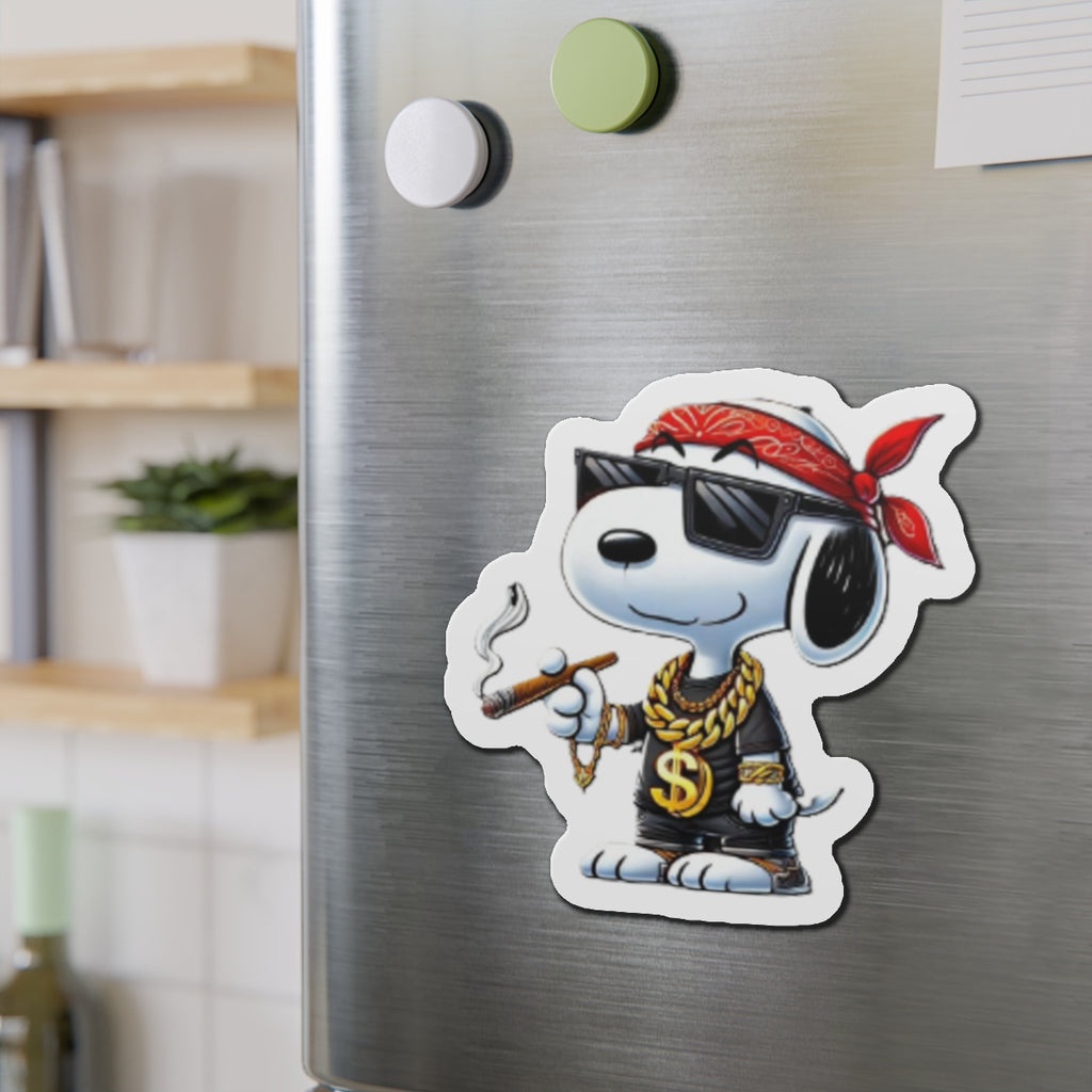 Cool Snoopy- Dog Wearing Bandana die-cut magnet | Cartoon Character Magnet