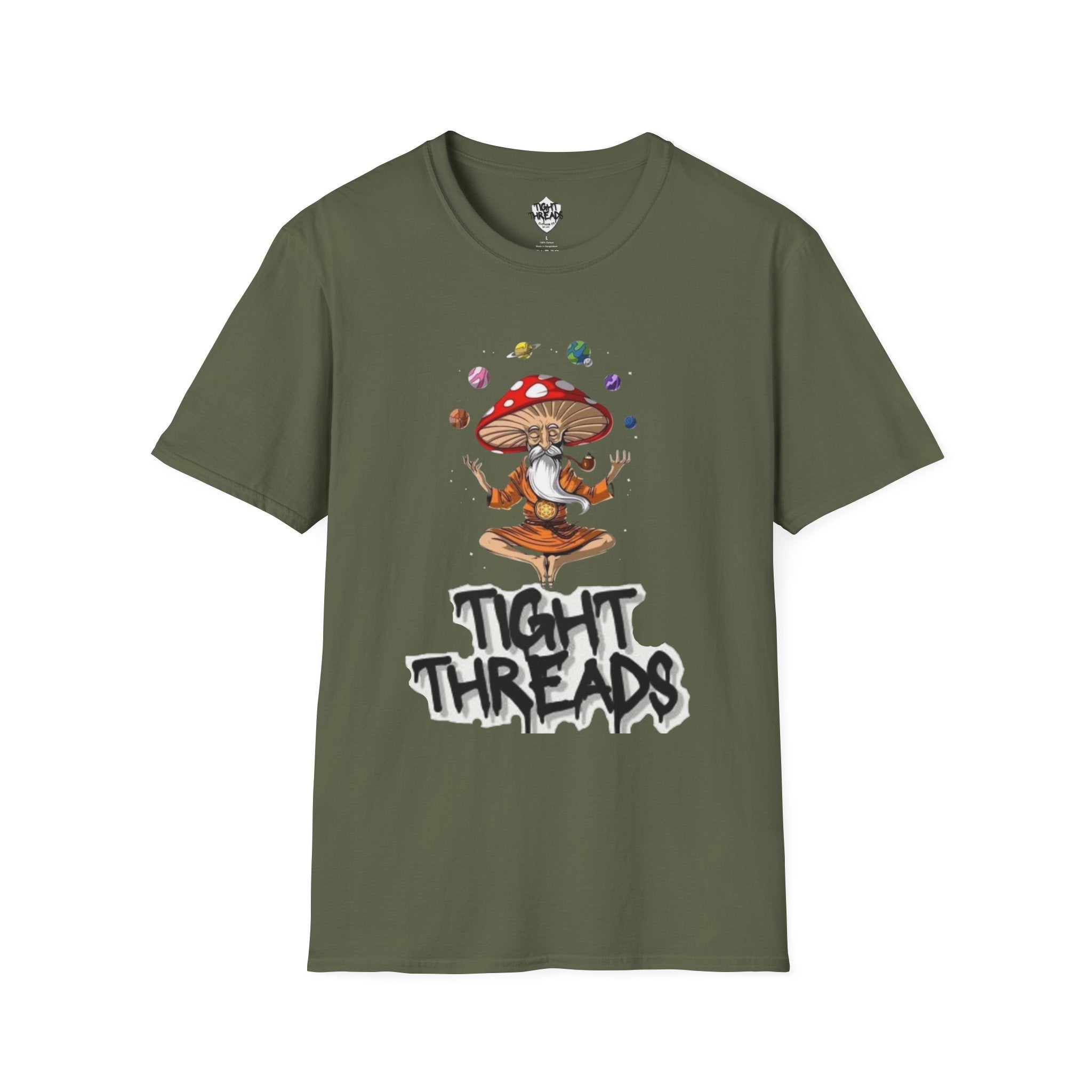 Mushroom Meditation Tee | Unisex Softstyle T-Shirt, Trendy Graphic Tee, Casual Wear, Nature Lover Gift, Relaxation Shirt, Festival Apparel