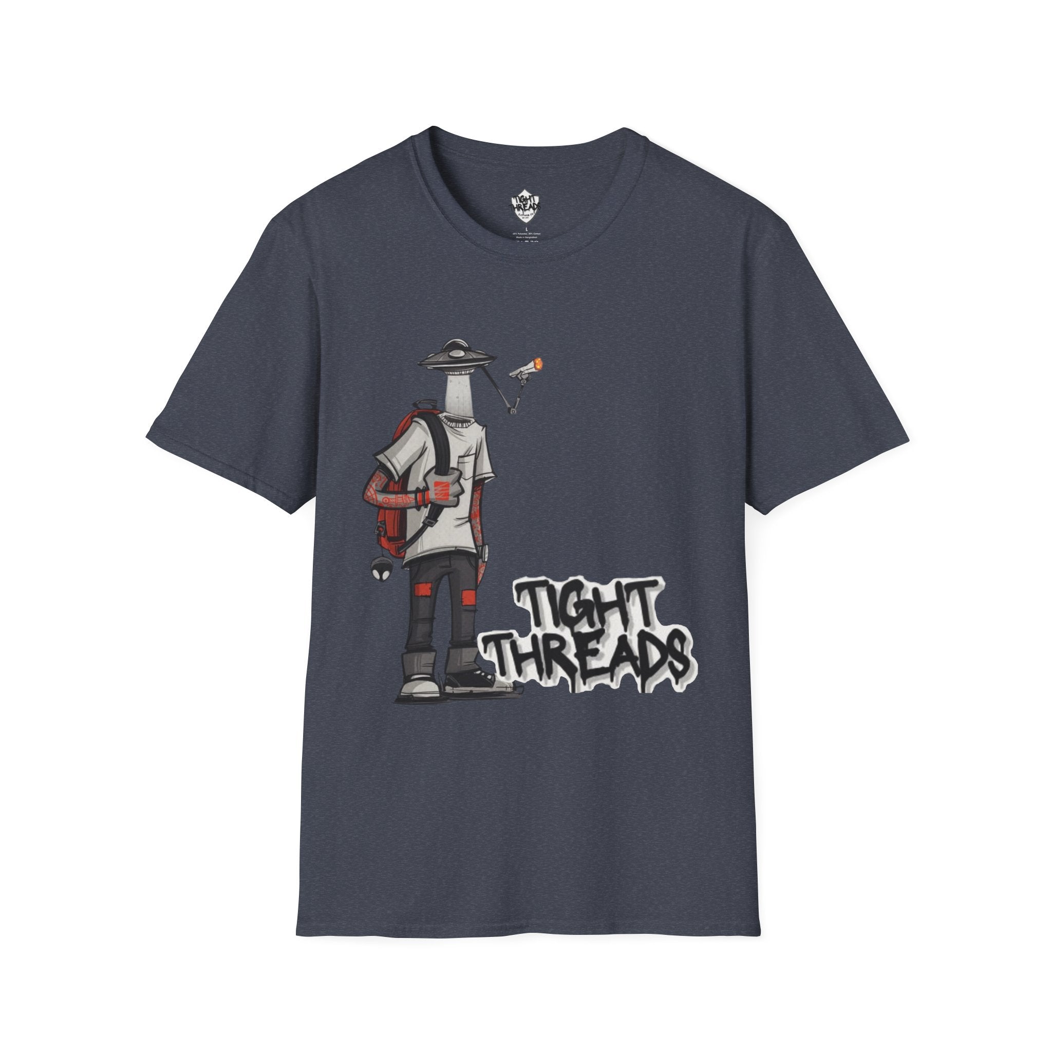 UFO Head Smokin Graffiti Street Art Unisex T-Shirt, Urban Graphic Tee, Unique Gift, Casual Style, Everyday Wear